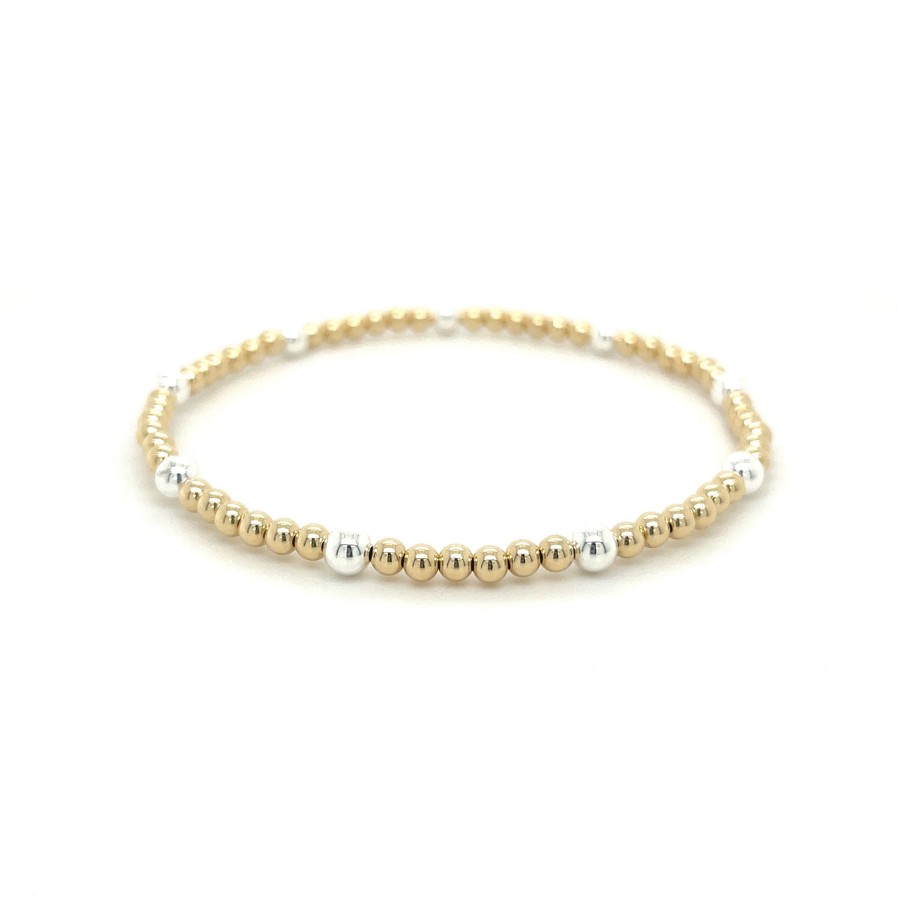 Gold and Silver Beaded Bracelet Hannah May Jewelry