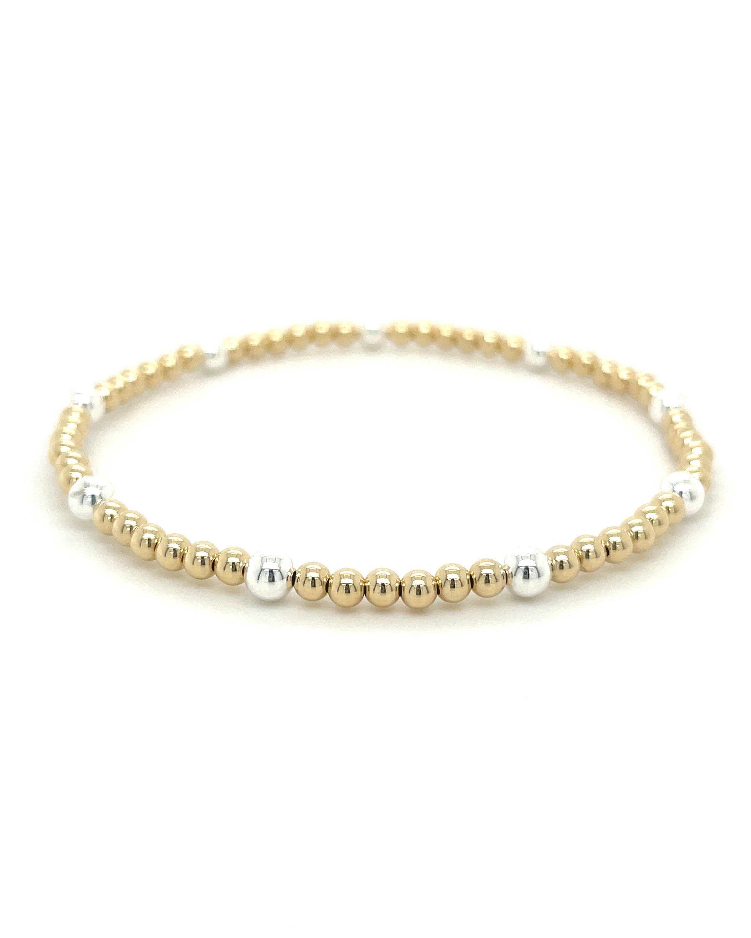 Gold and Silver Beaded Bracelet by Hannah May Jewelry
