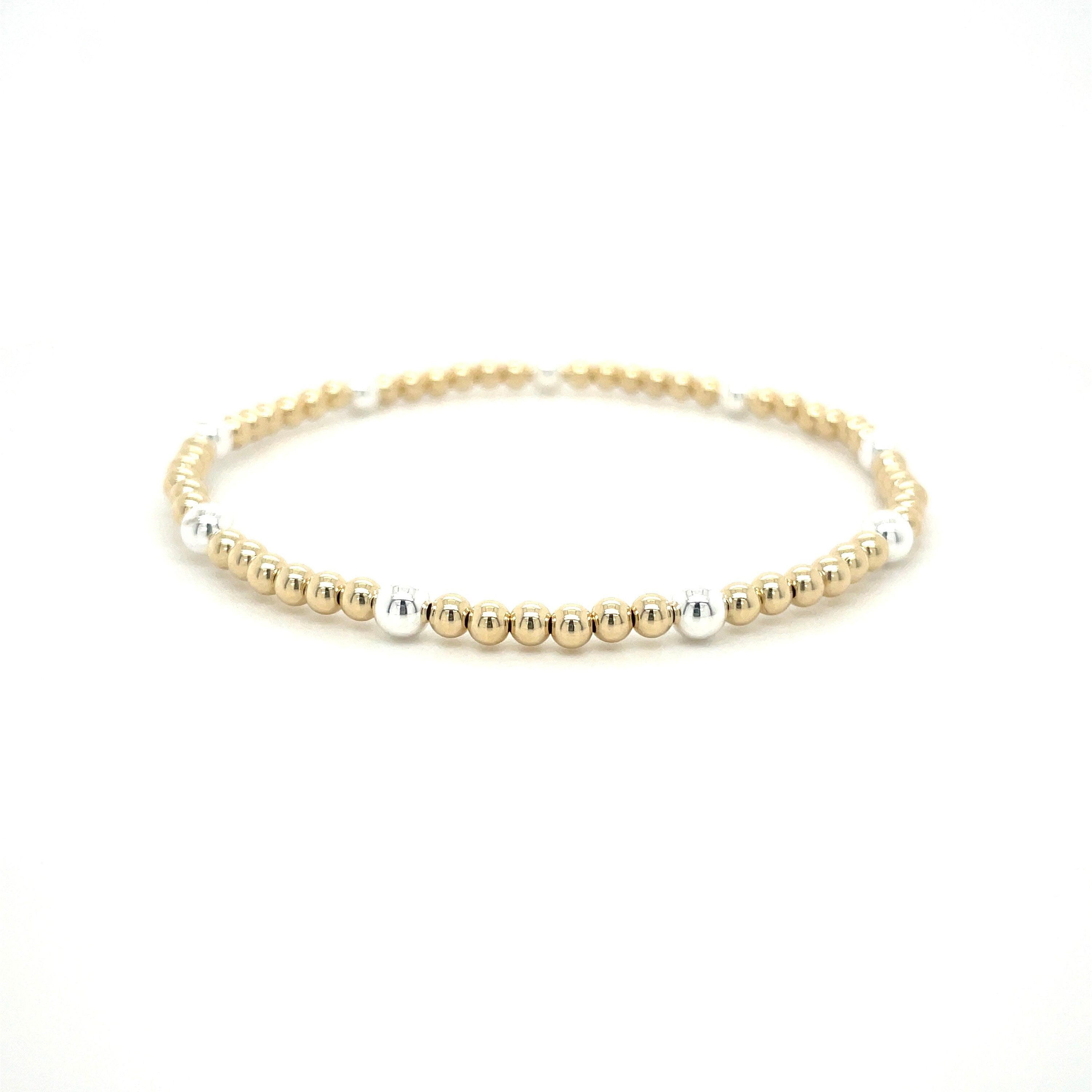 Gold and Silver Beaded Bracelet Hannah May Jewelry