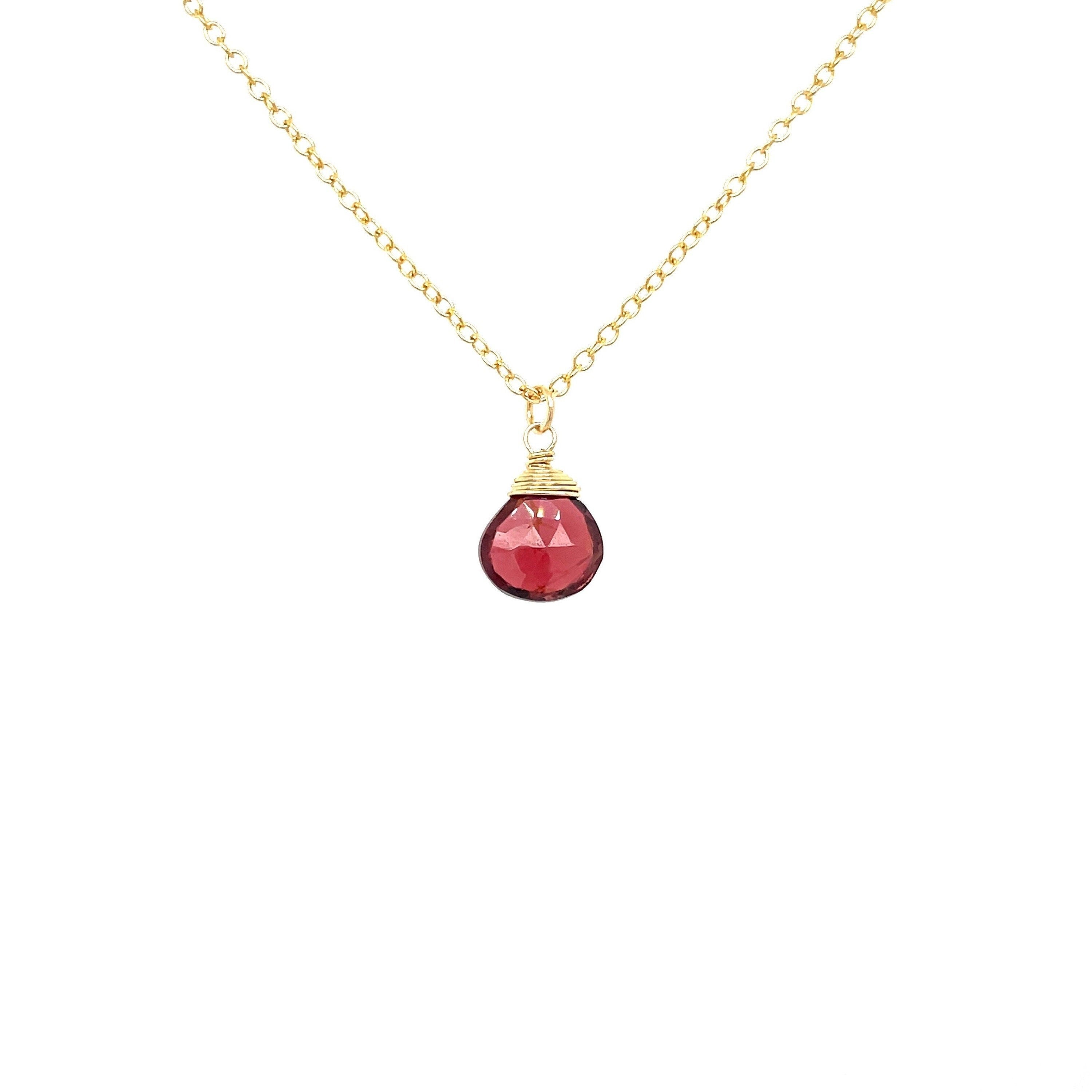 Red Garnet Necklace, January Birthstone Hannah May Jewelry