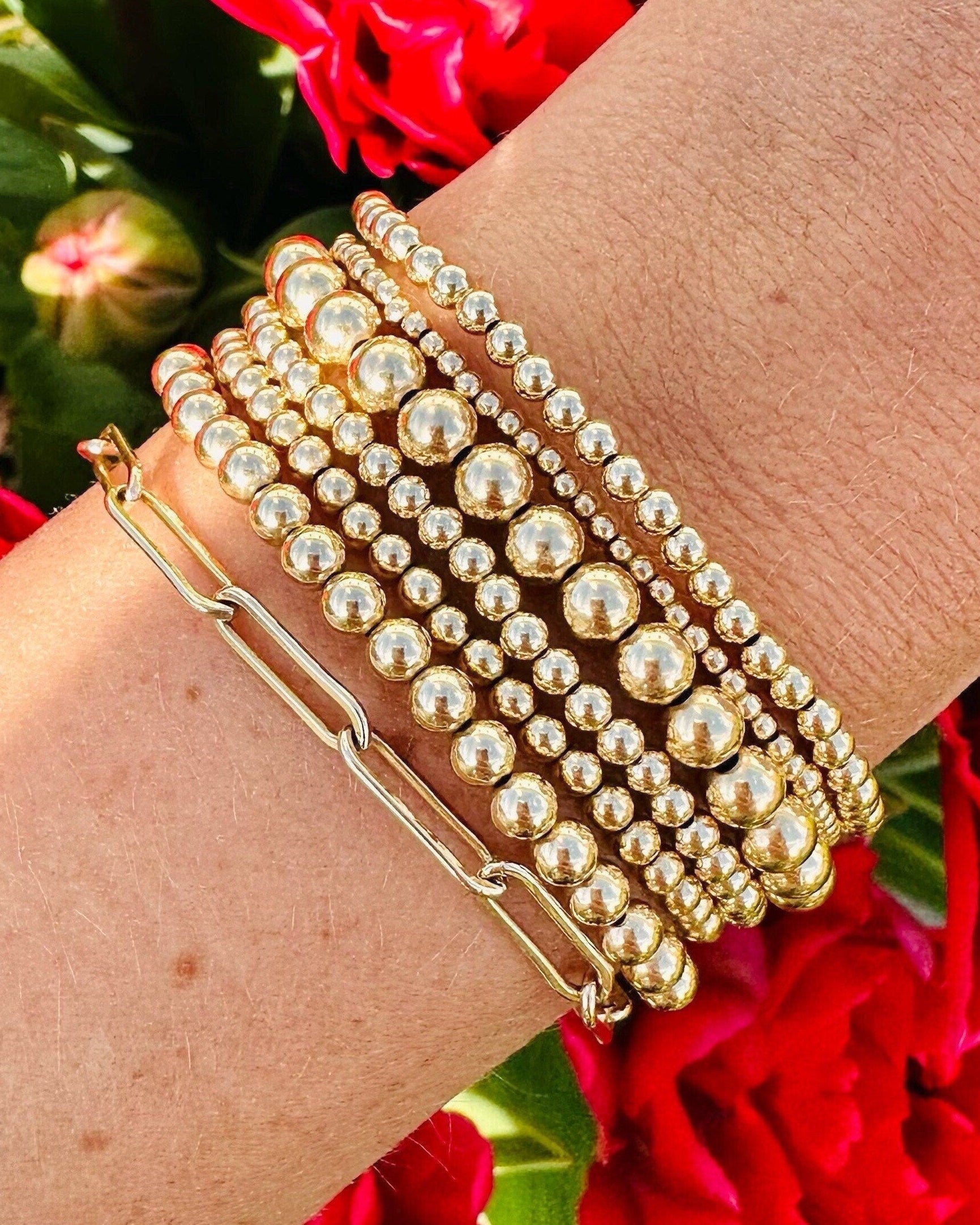 3mm Gold Beaded Bracelet by Hannah May Jewelry