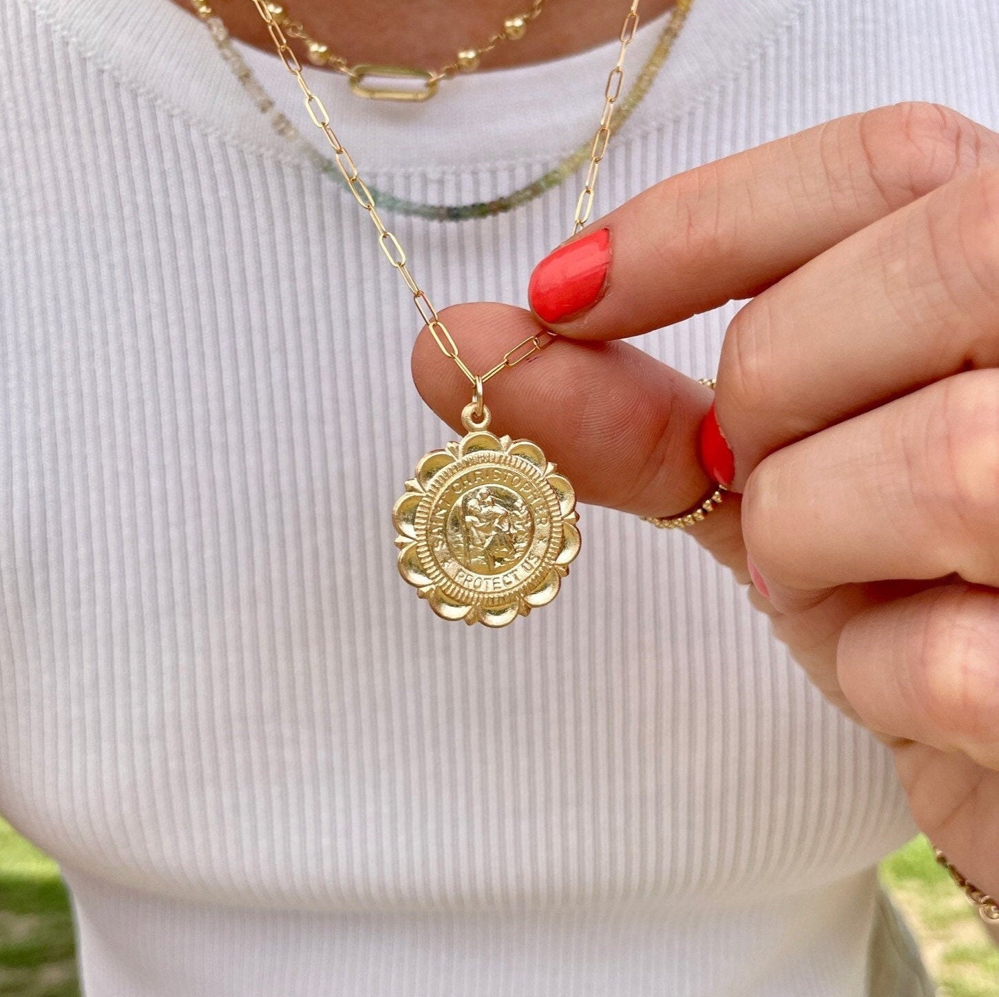 Large Gold Charm Necklace by Hannah May Jewelry