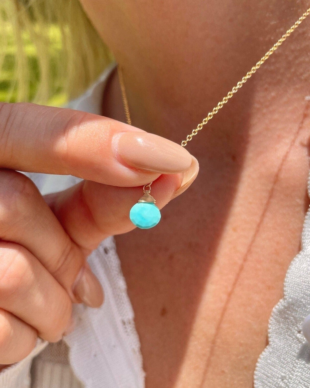 Turquoise Necklace, December Birthstone Hannah May Jewelry