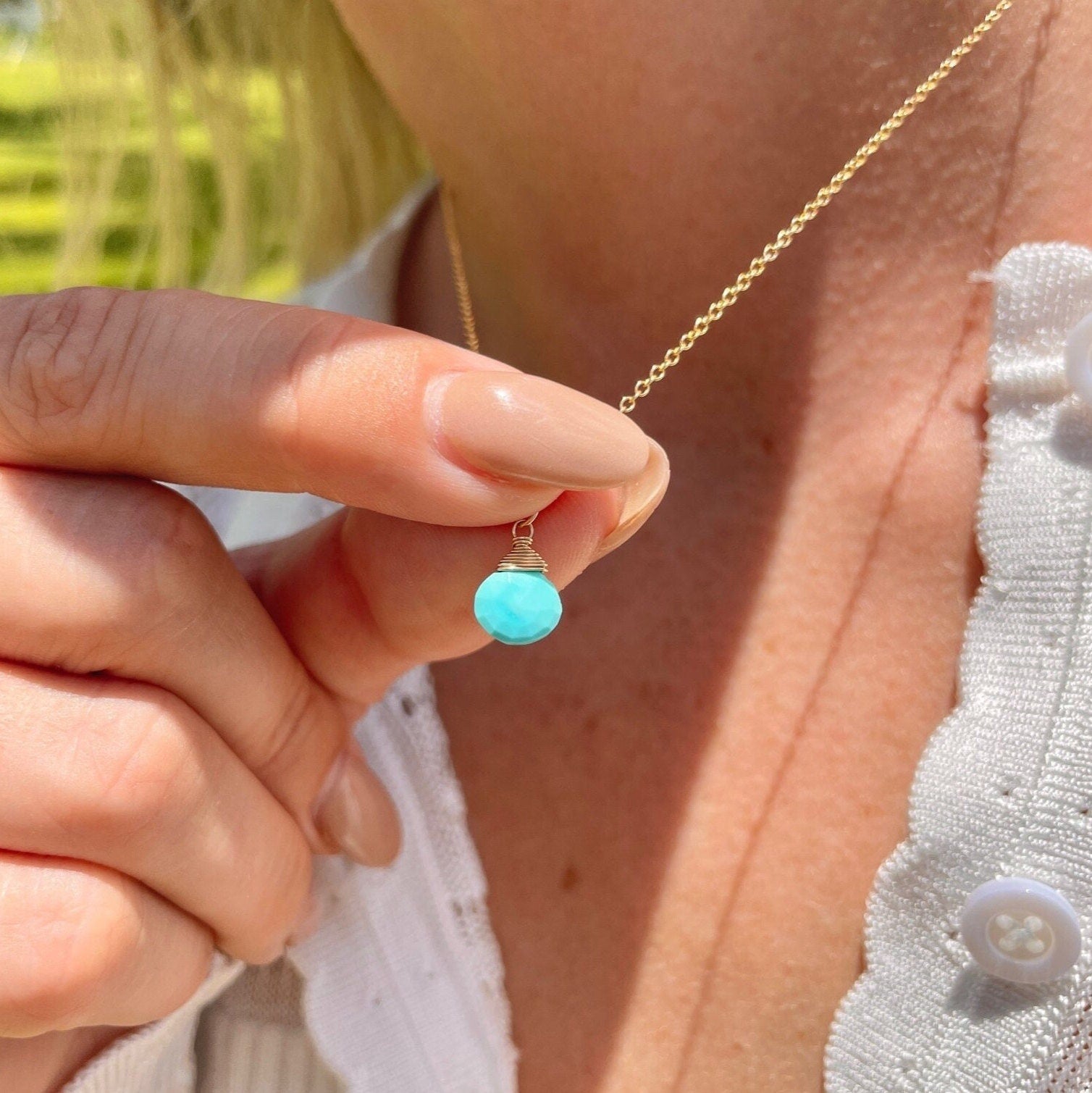 Turquoise Necklace, December Birthstone Hannah May Jewelry