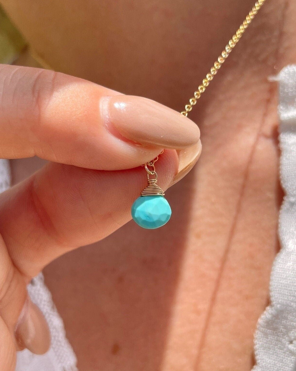 Turquoise Necklace, December Birthstone Hannah May Jewelry