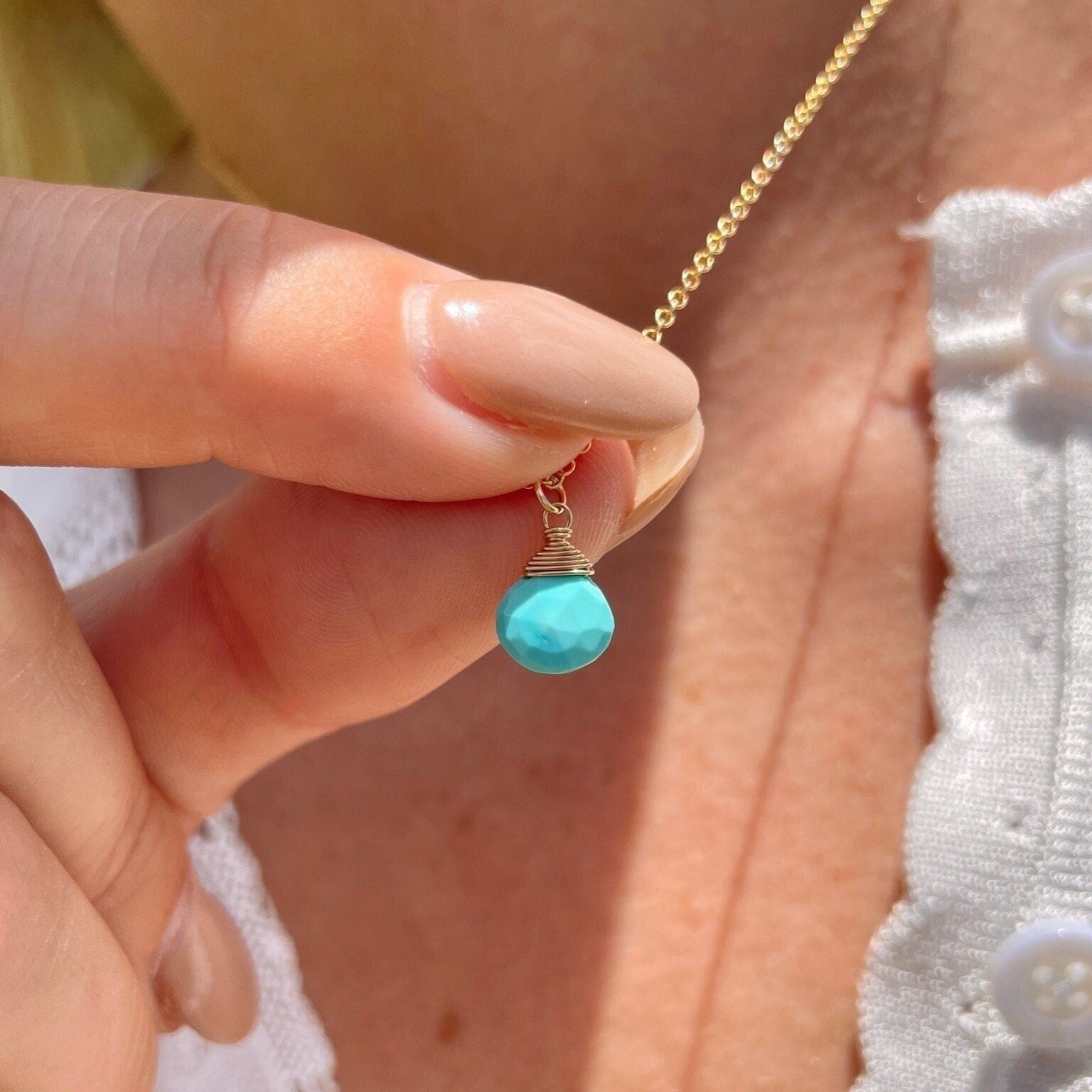 Turquoise Necklace, December Birthstone Hannah May Jewelry
