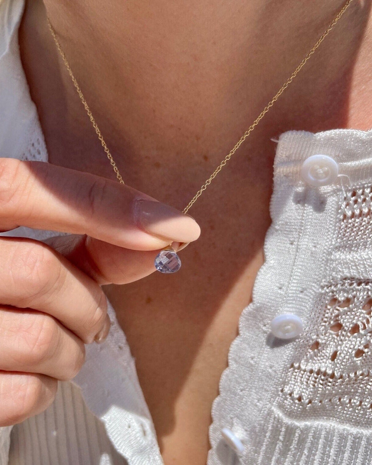 Iolite Necklace, September Birthstone Hannah May Jewelry