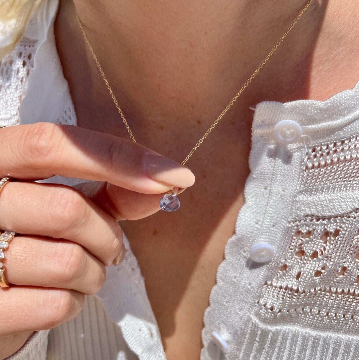 Iolite Necklace, September Birthstone Hannah May Jewelry