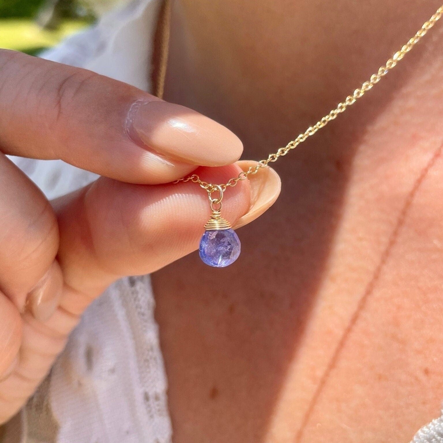 Tanzanite Necklace, December Birthstone Hannah May Jewelry