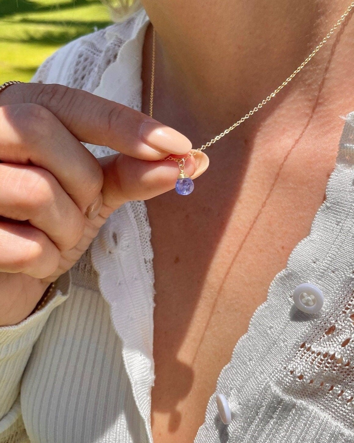 Tanzanite Necklace, December Birthstone Hannah May Jewelry