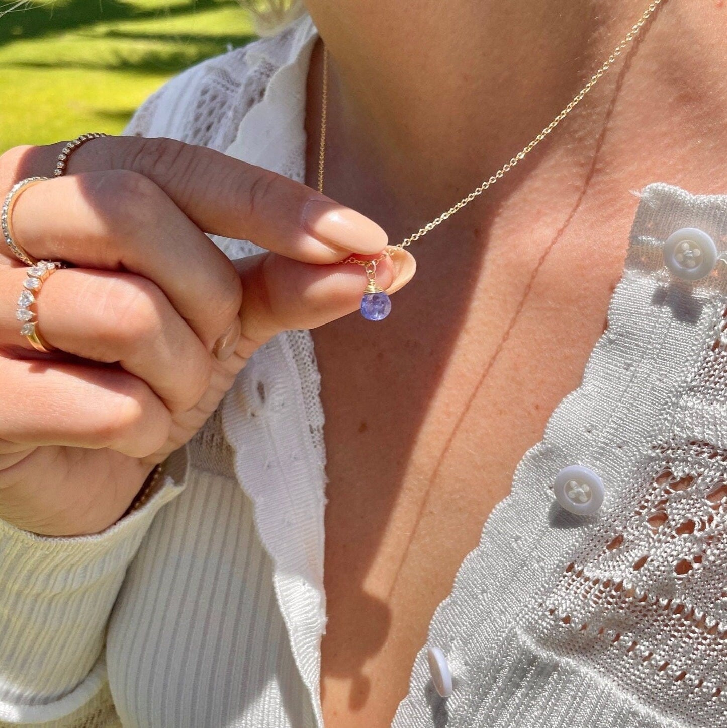 Tanzanite Necklace, December Birthstone Hannah May Jewelry