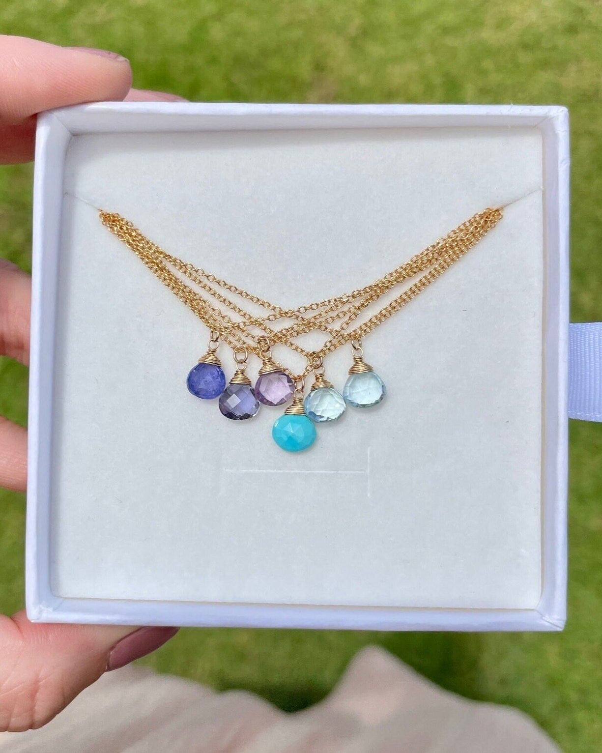 Blue Topaz Necklace, December Birthstone Hannah May Jewelry