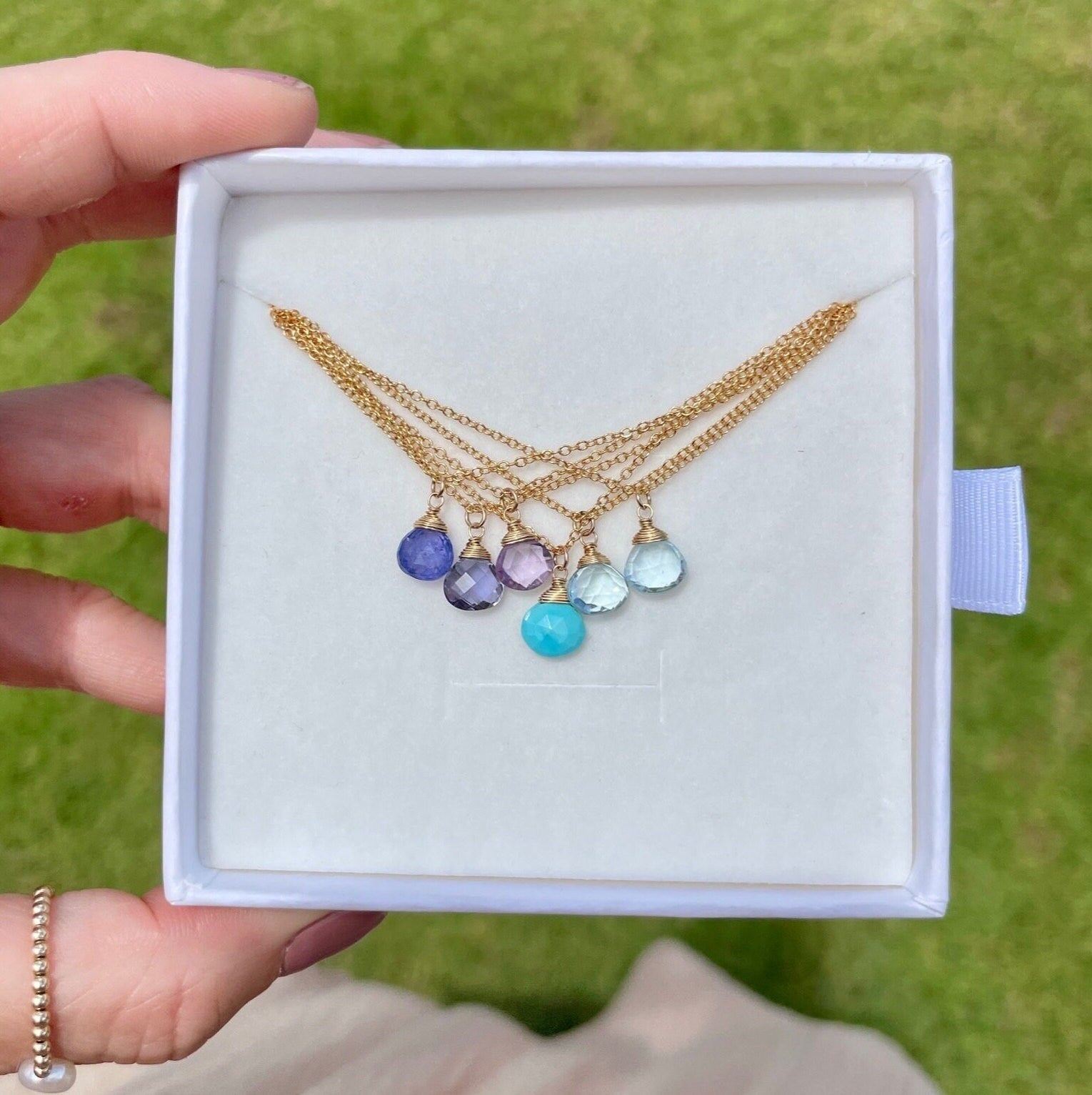 Blue Topaz Necklace, December Birthstone Hannah May Jewelry