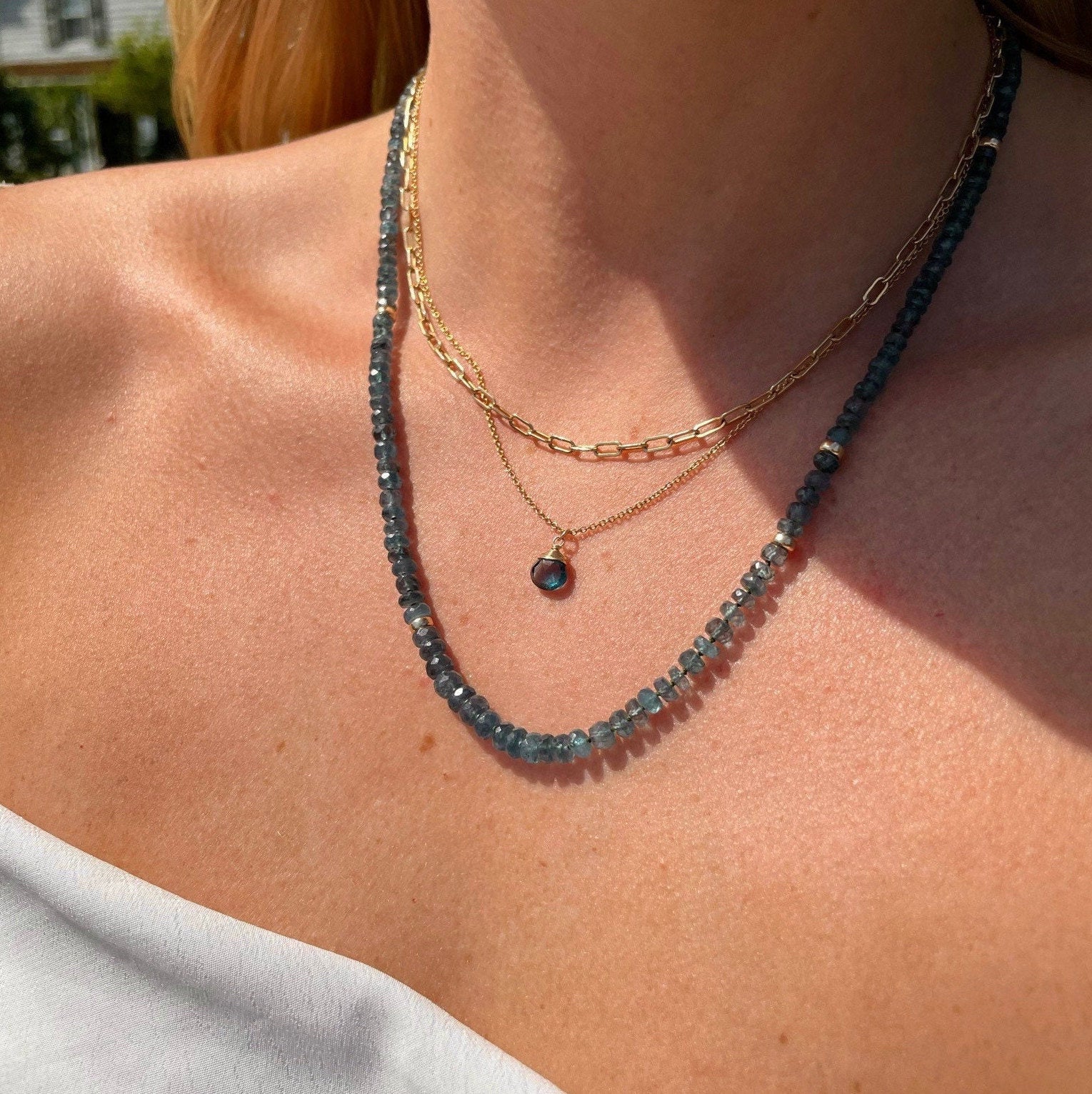 London Blue Topaz Necklace, December Birthstone Hannah May Jewelry