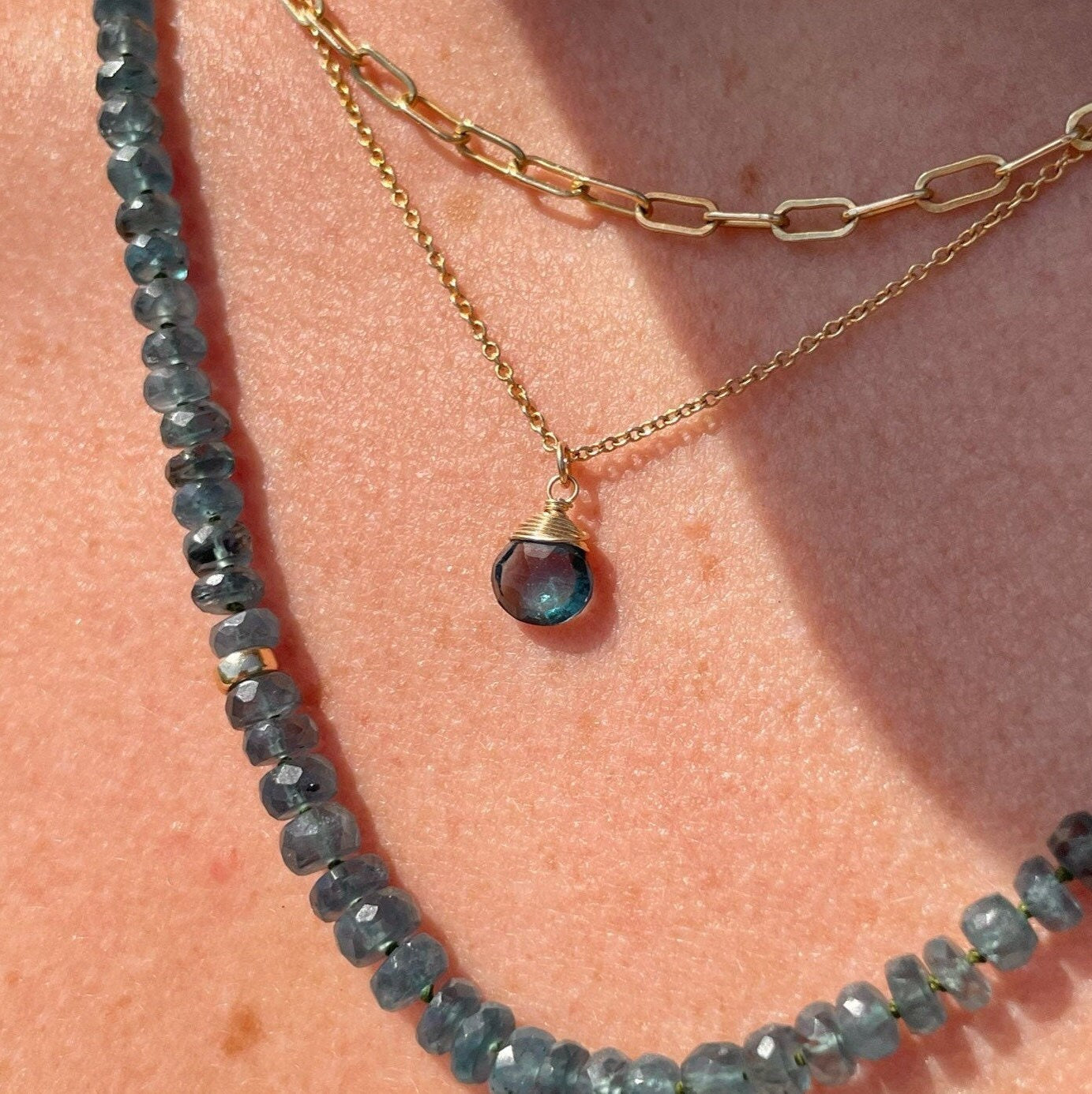 London Blue Topaz Necklace, December Birthstone Hannah May Jewelry