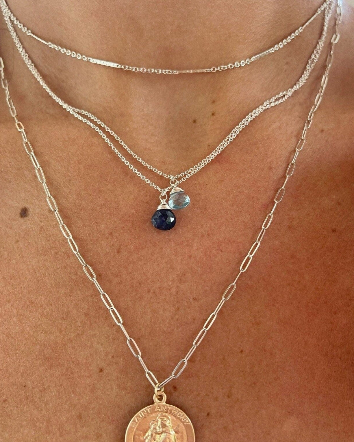 Blue Topaz Necklace, December Birthstone Hannah May Jewelry