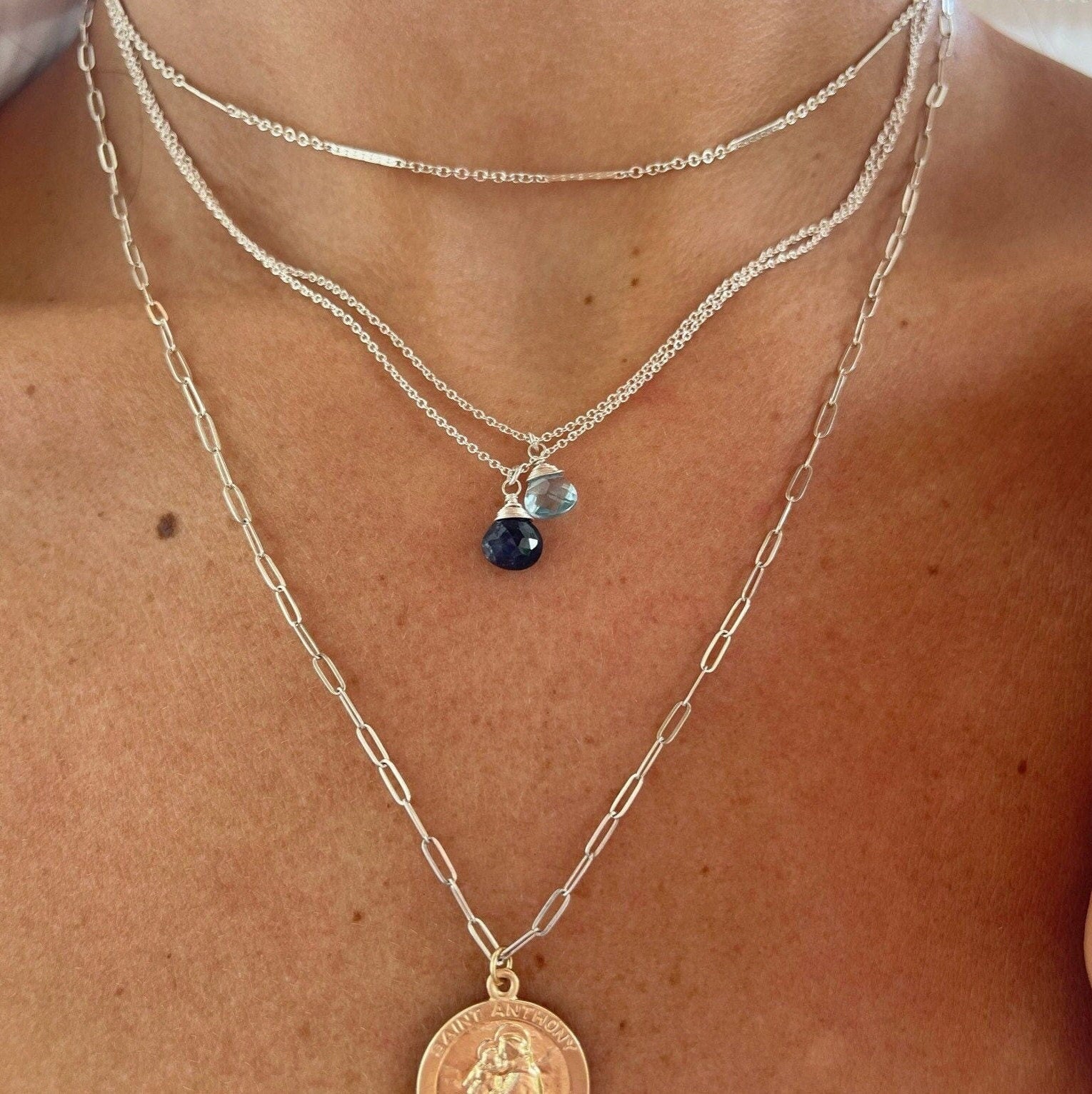 Blue Topaz Necklace, December Birthstone Hannah May Jewelry