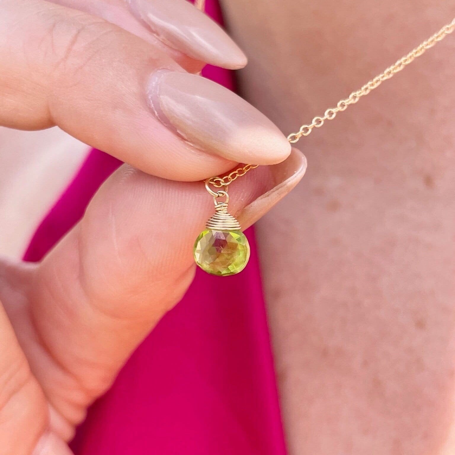 Peridot Necklace, August Birthstone Hannah May Jewelry