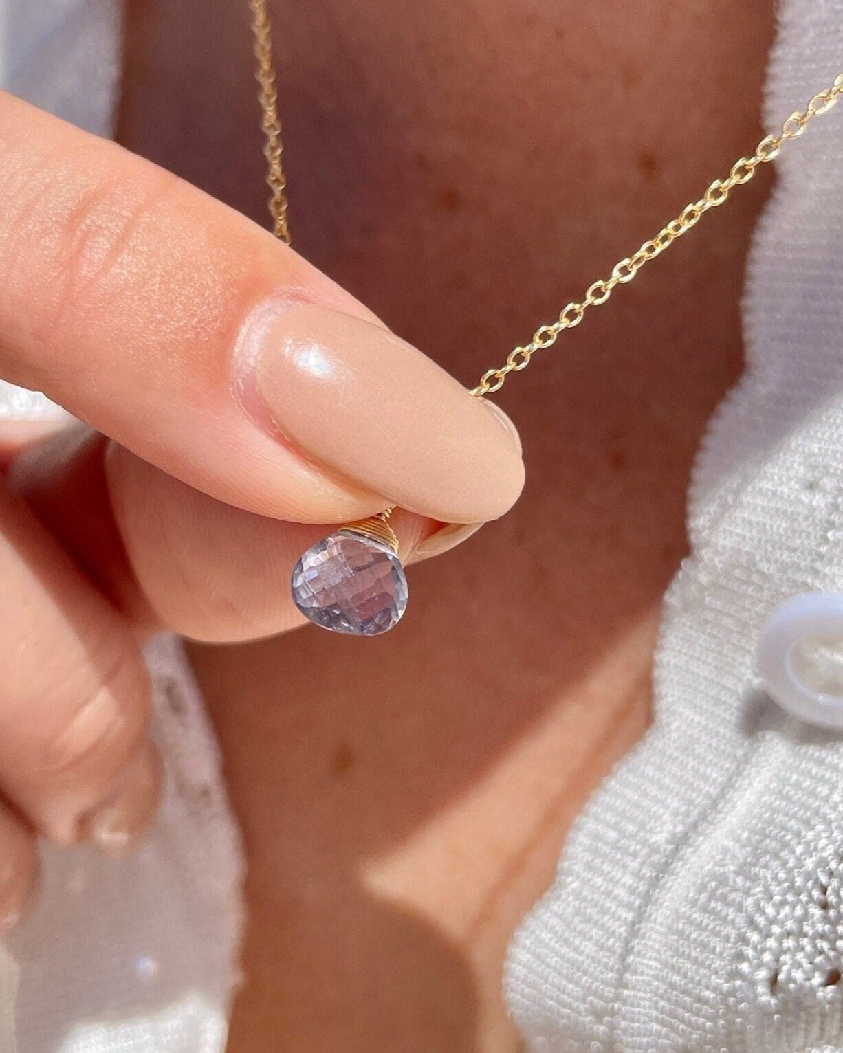 Iolite Necklace, September Birthstone Hannah May Jewelry