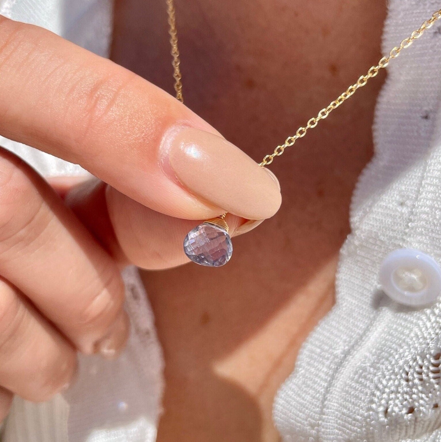 Iolite Necklace, September Birthstone Hannah May Jewelry