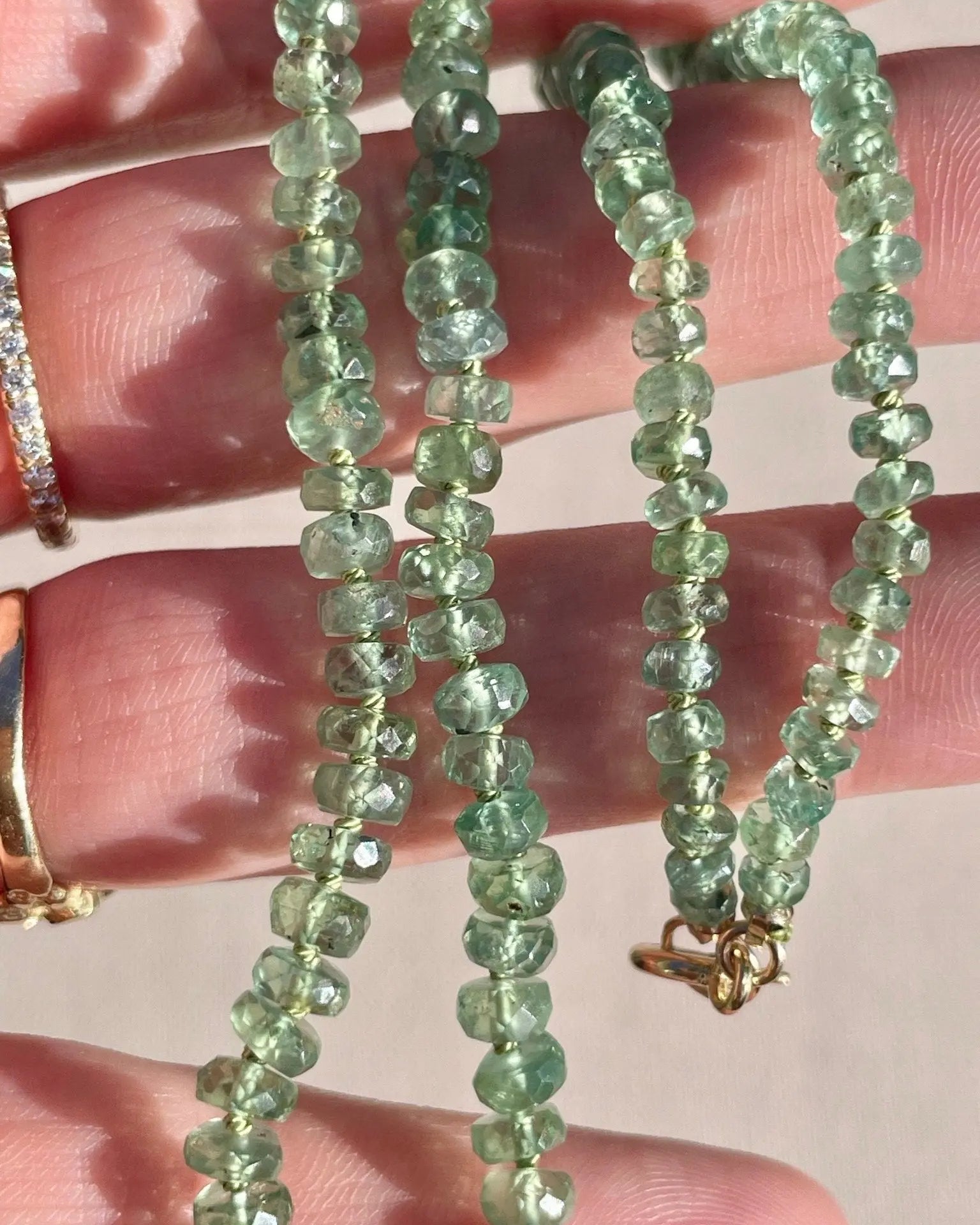 Kyanite Necklace Hand Knotted on Silk Hannah May