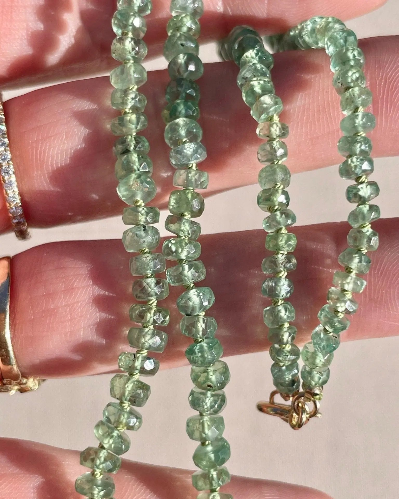 Kyanite Necklace Hand Knotted on Silk Hannah May