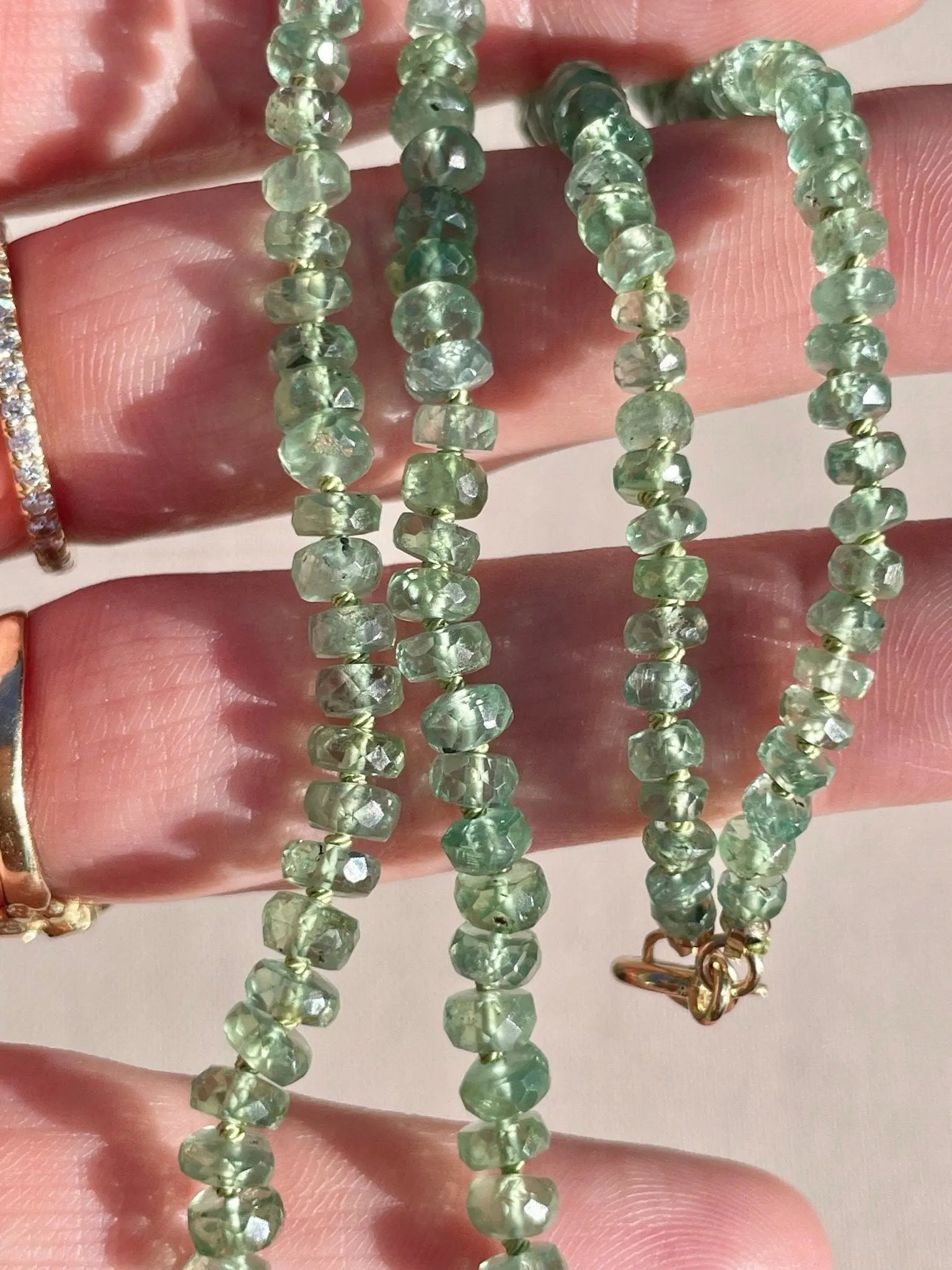 Kyanite Necklace Hand Knotted on Silk Hannah May
