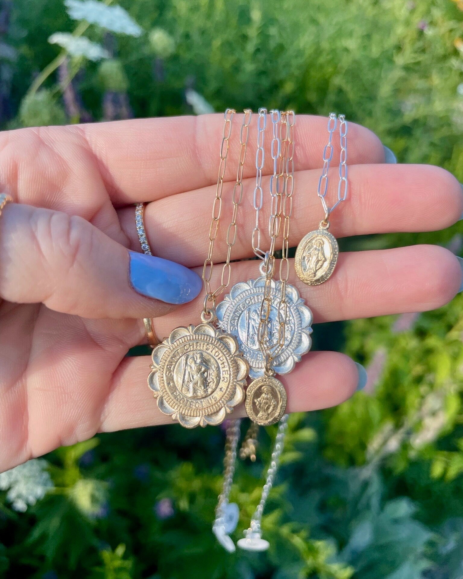 Mini Mother Mary Coin Necklace, Protection Necklace Hannah May Jewelry