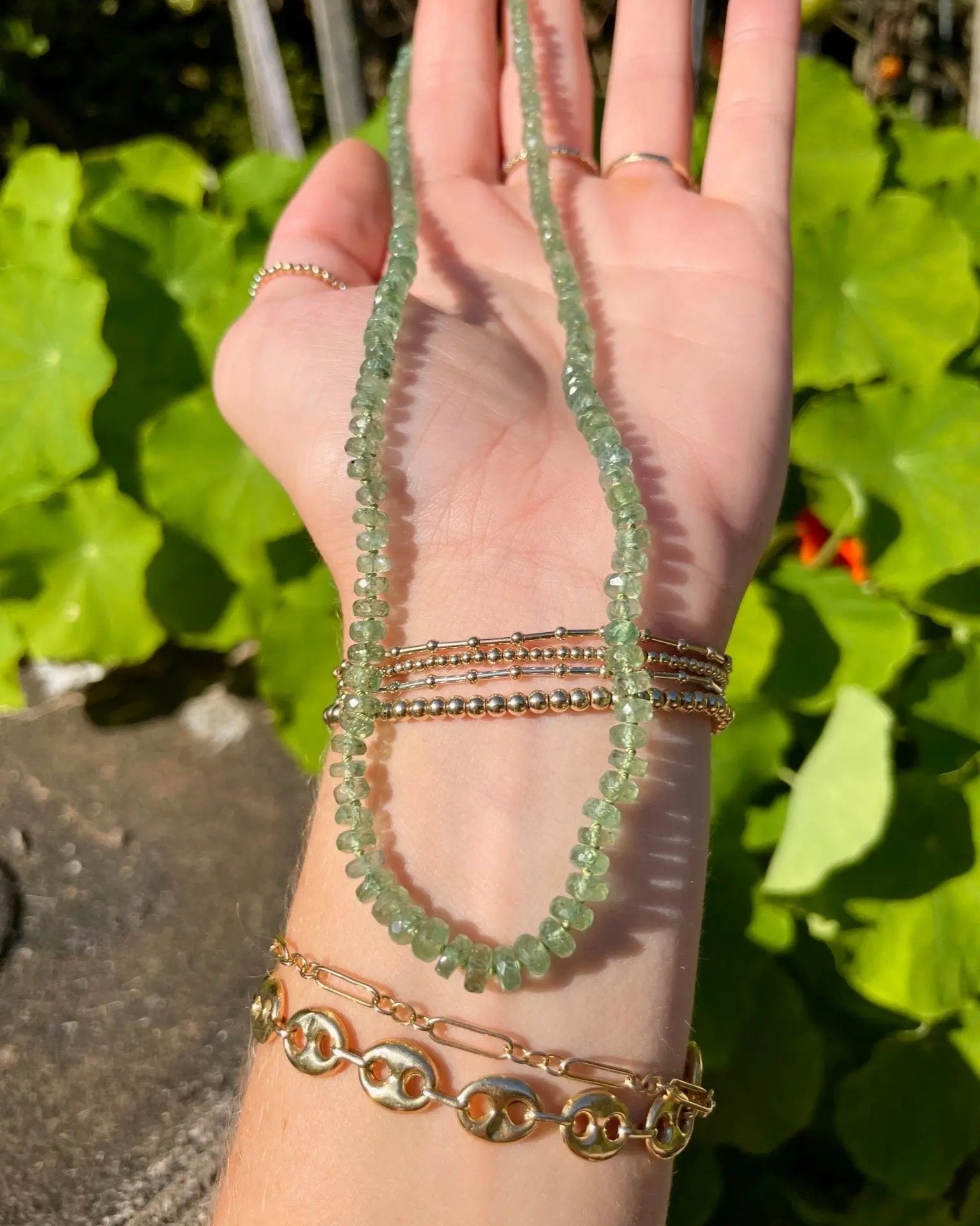 Kyanite Necklace Hand Knotted on Silk Hannah May