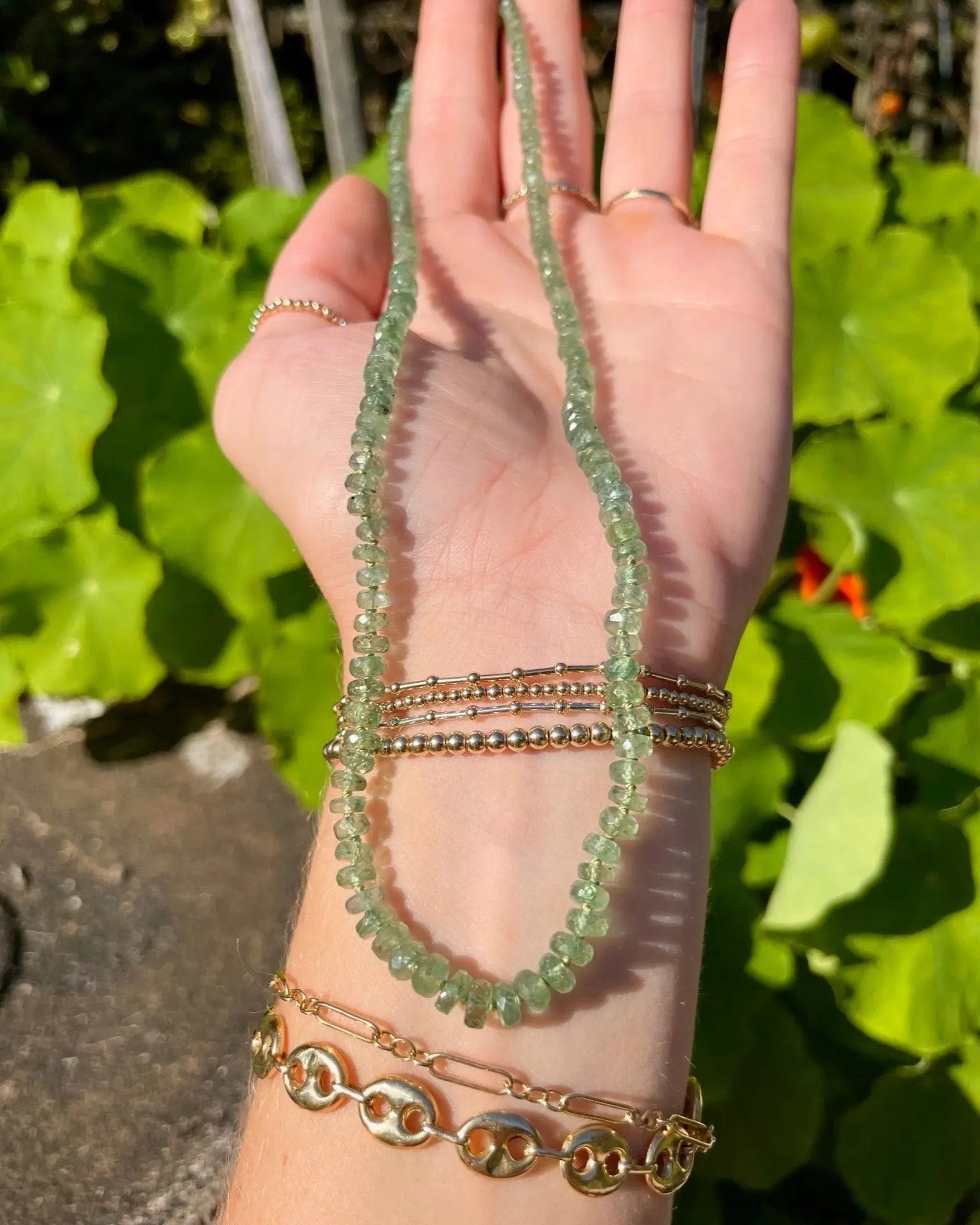 Kyanite Necklace Hand Knotted on Silk Hannah May