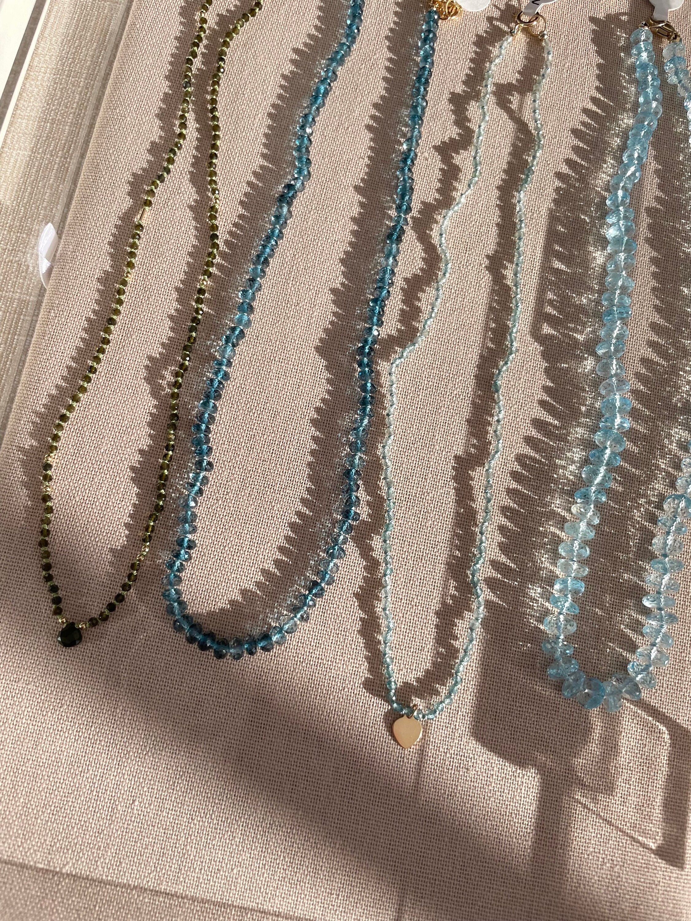 London Blue Topaz 18" Silk-Knotted Necklace – December Birthstone, 14k Gold Clasp Hannah May Jewelry