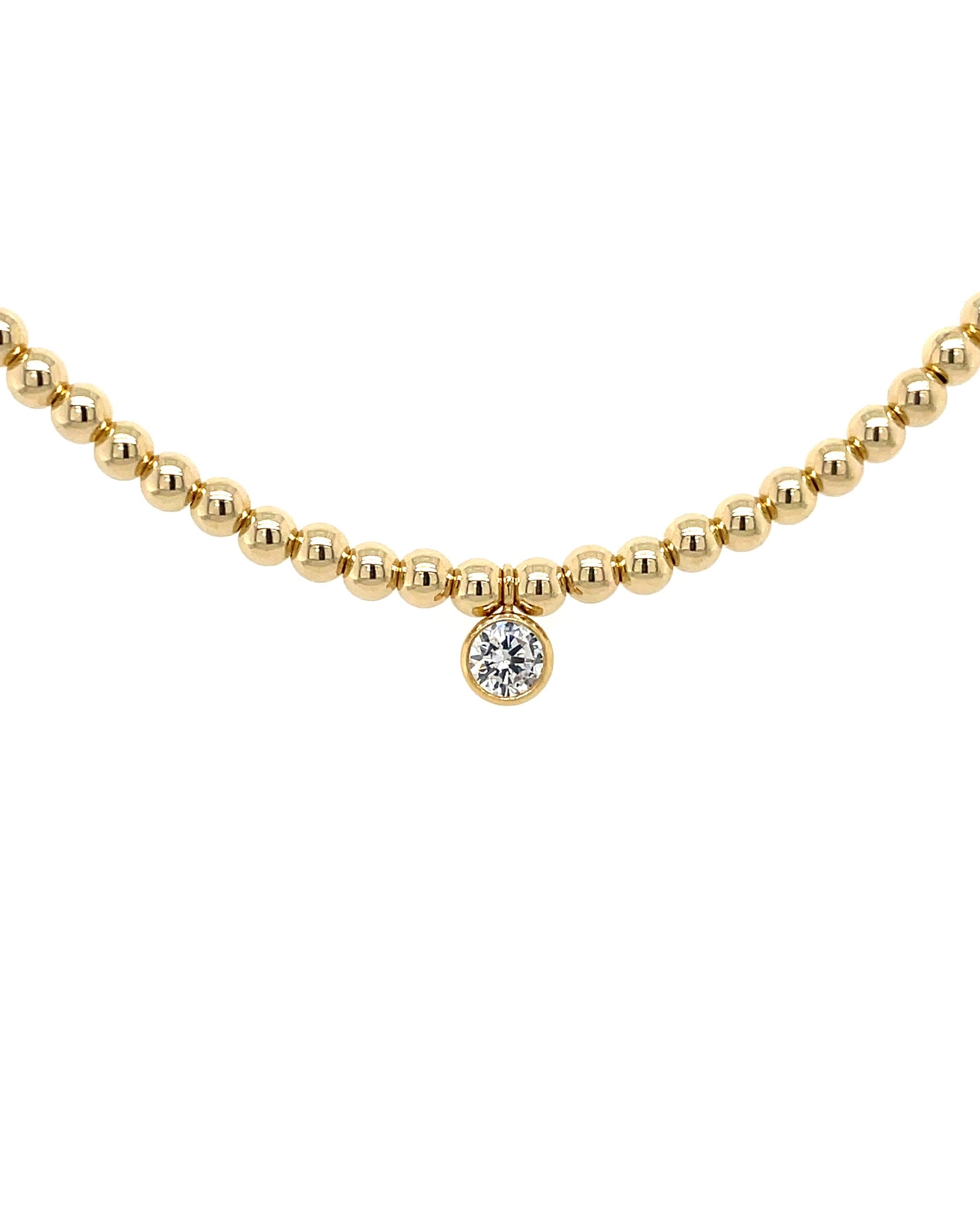 CZ Beaded Gold Necklace, 14k Gold Filled and Sterling Silver Hannah May Jewelry