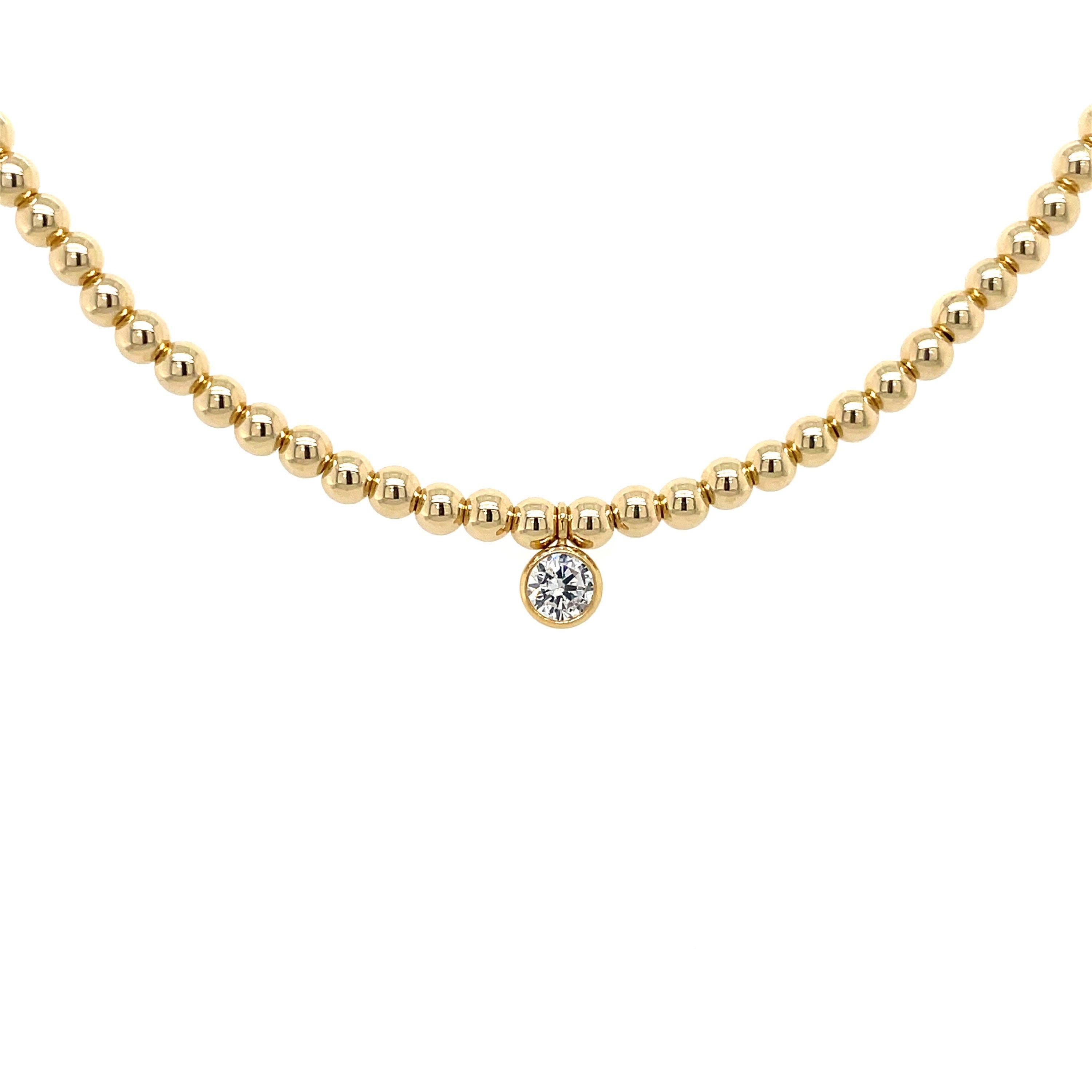 CZ Beaded Gold Necklace, 14k Gold Filled and Sterling Silver Hannah May Jewelry