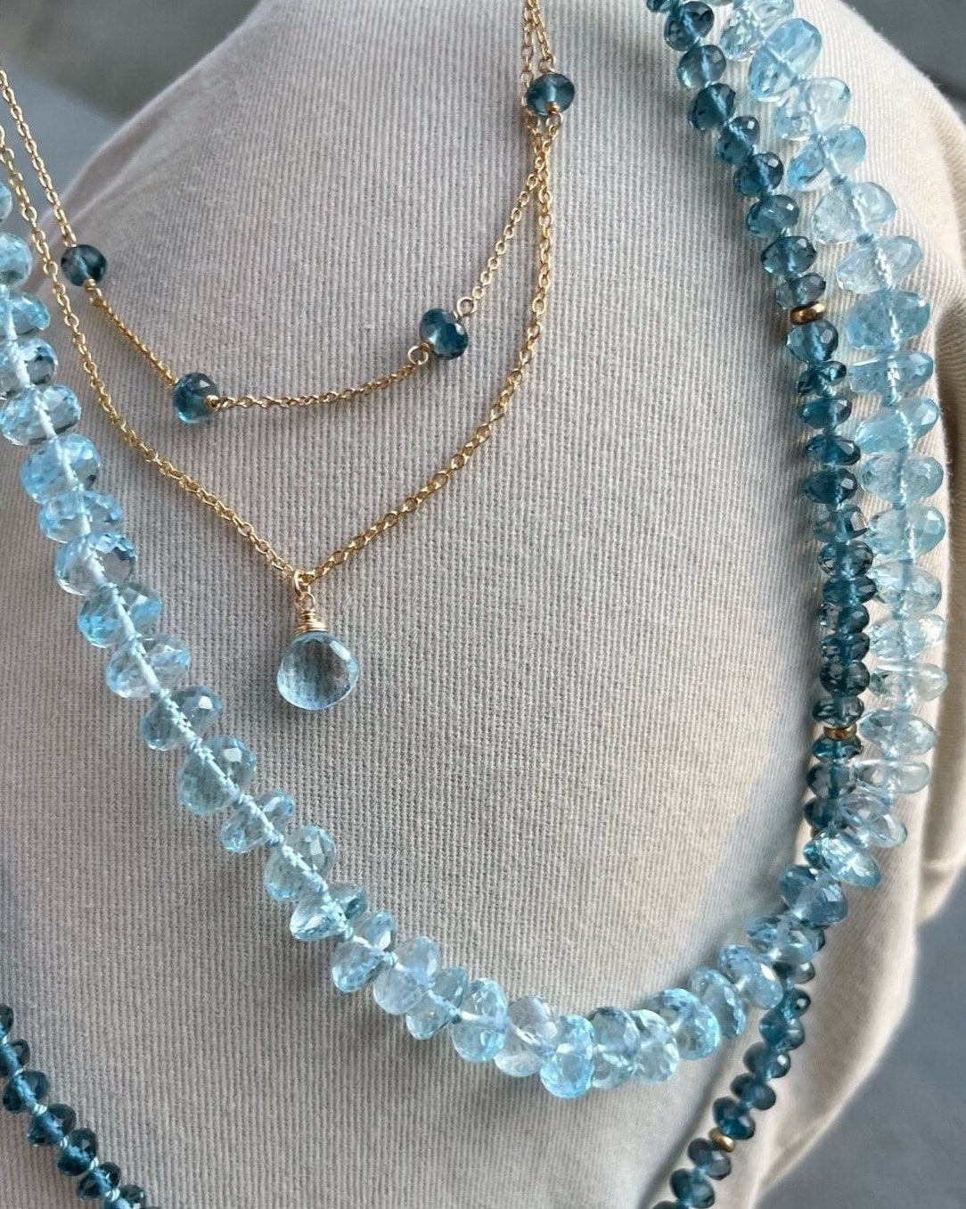 Blue Topaz Necklace, December Birthstone Hannah May Jewelry
