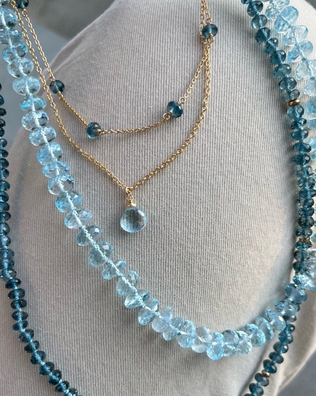 Blue Topaz Necklace, December Birthstone Hannah May Jewelry