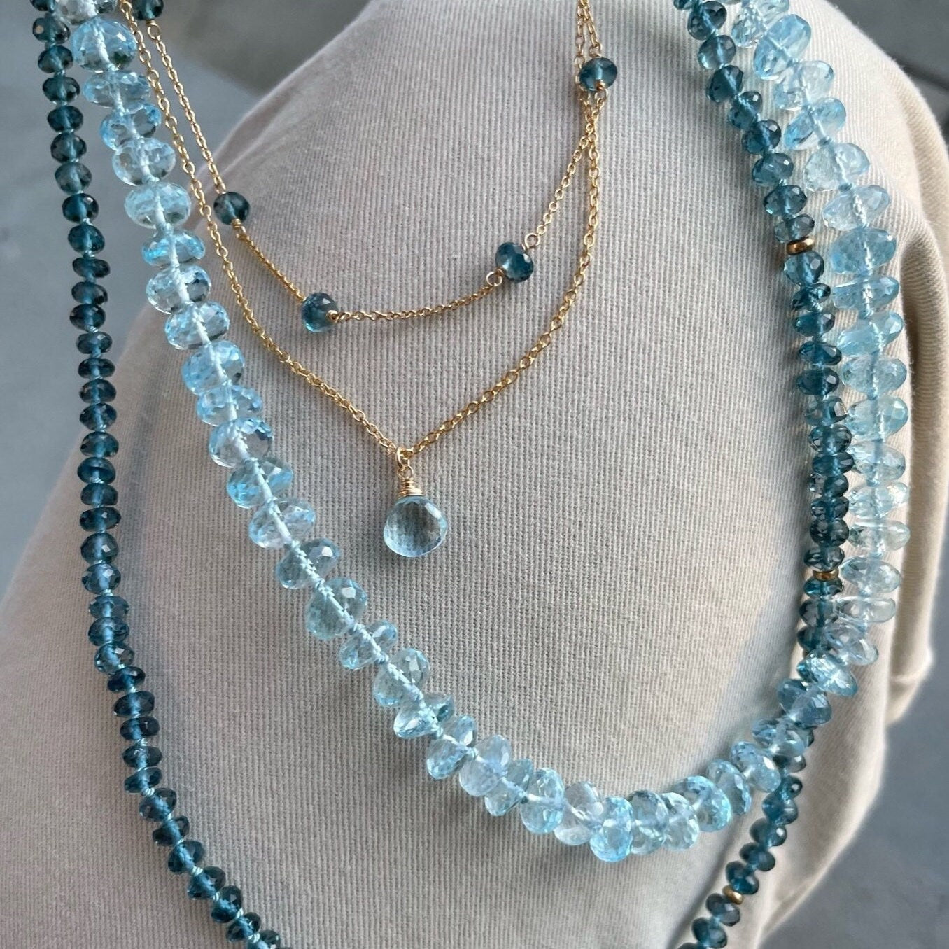 Blue Topaz Necklace, December Birthstone Hannah May Jewelry