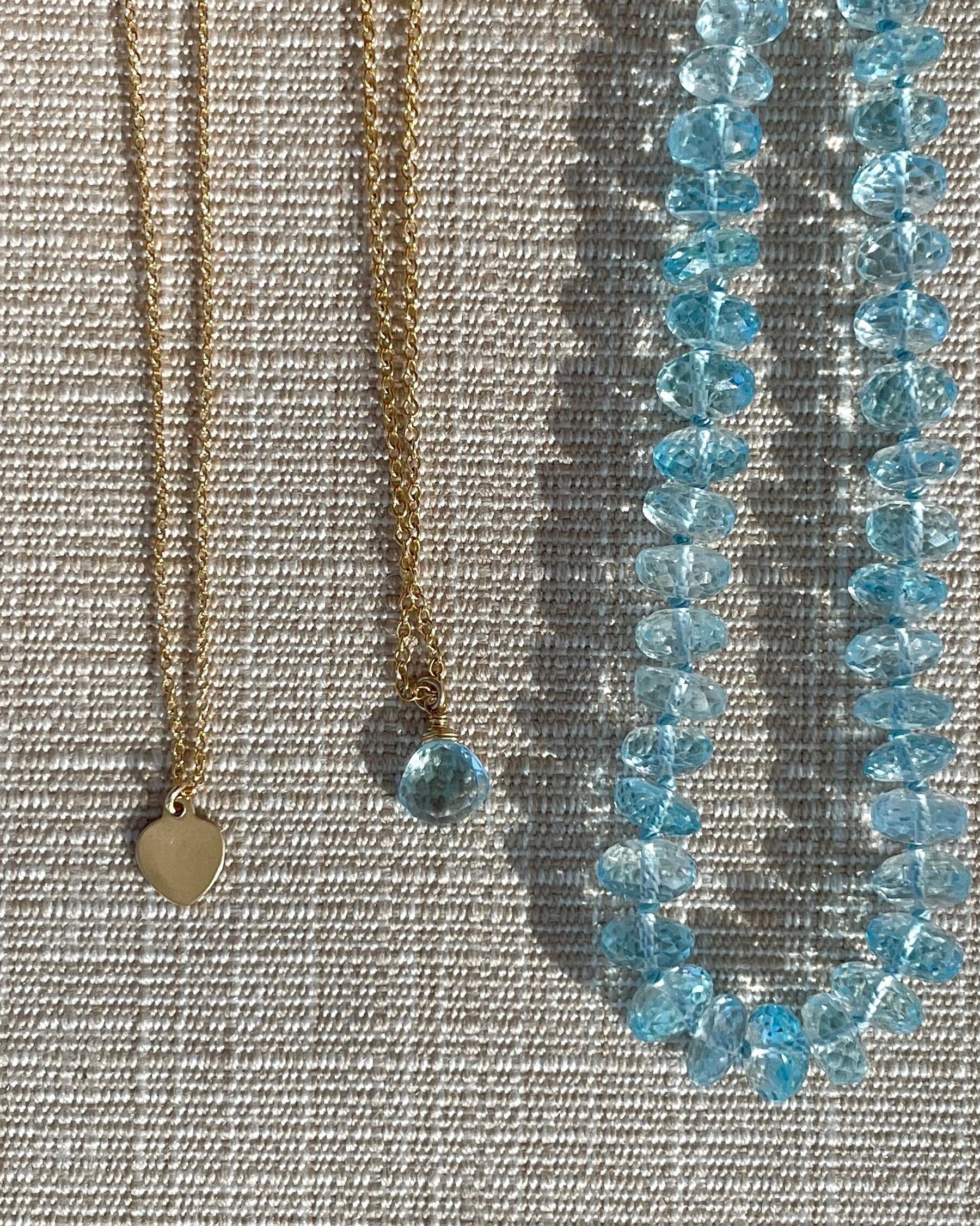 Blue Topaz Necklace, December Birthstone Hannah May Jewelry