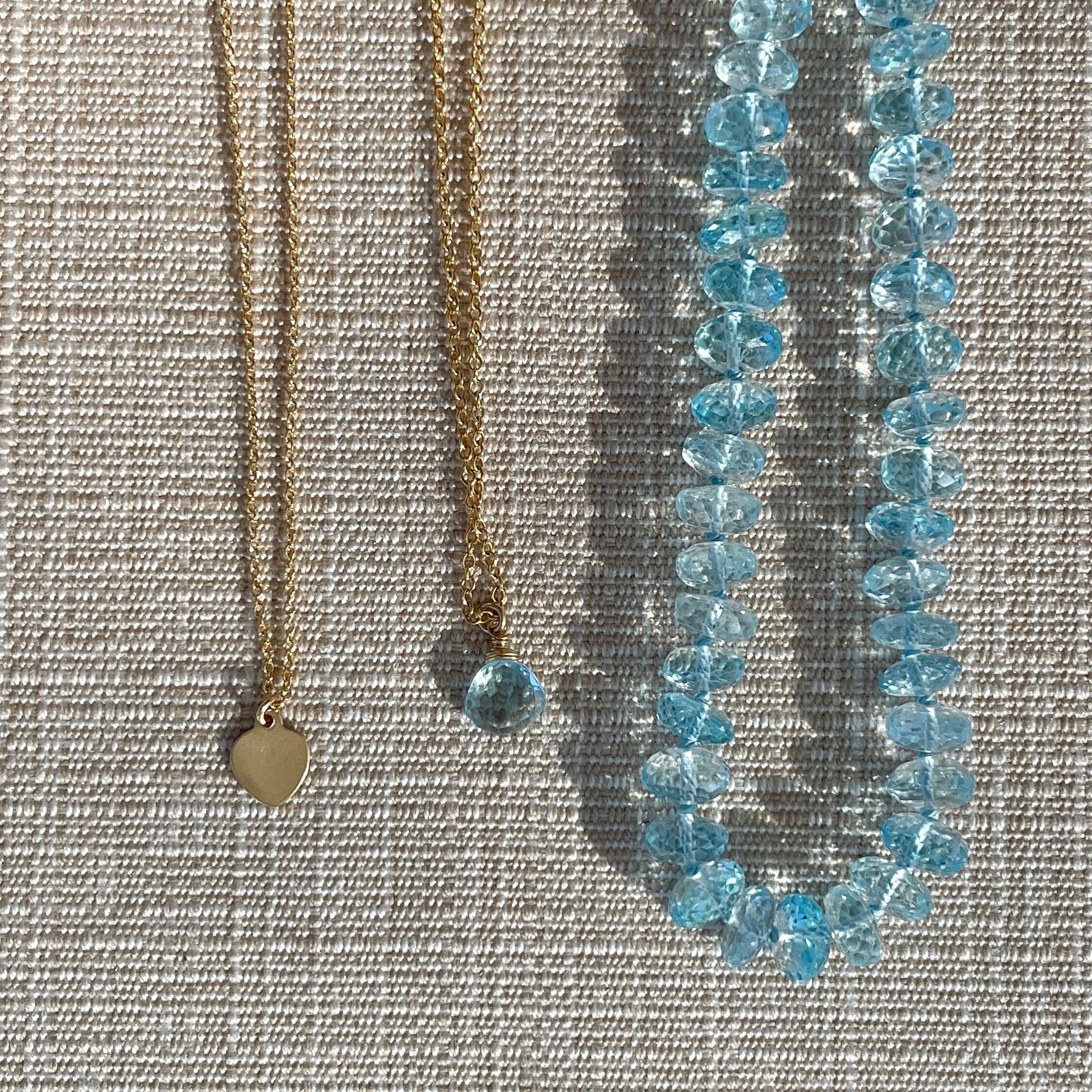 Blue Topaz Necklace, December Birthstone Hannah May Jewelry