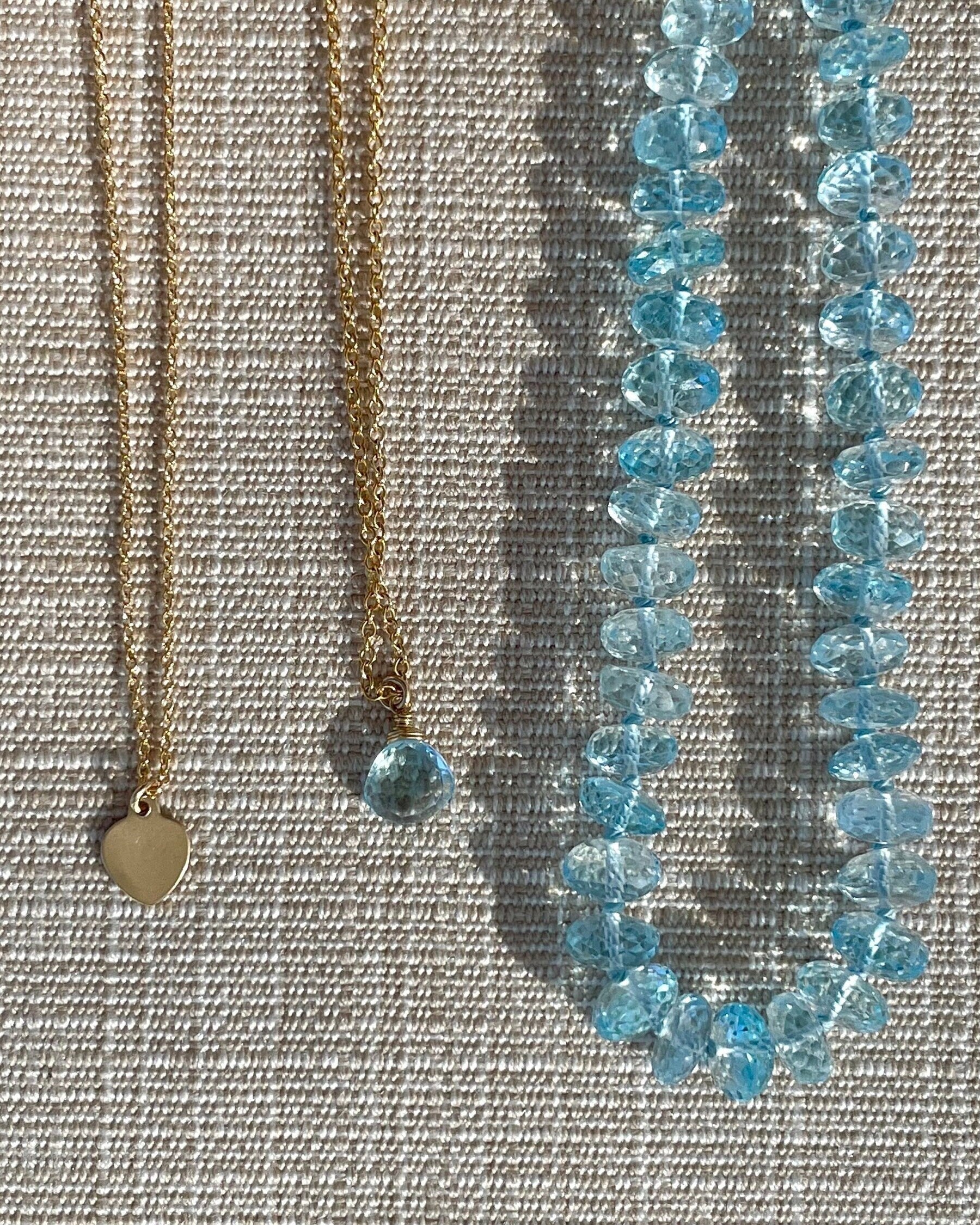 Blue Topaz Necklace, December Birthstone Hannah May Jewelry
