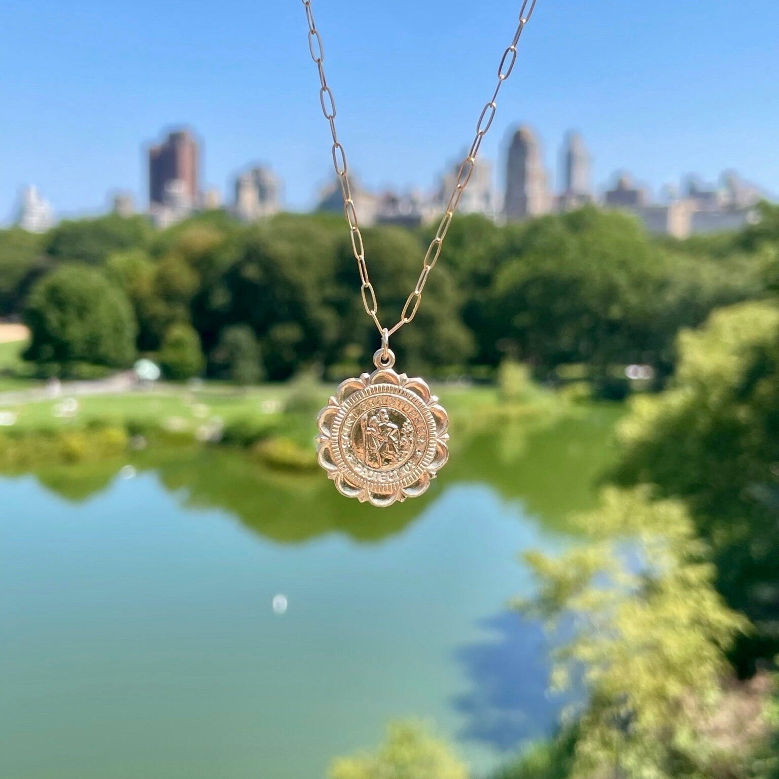 Large Gold Charm Necklace by Hannah May Jewelry
