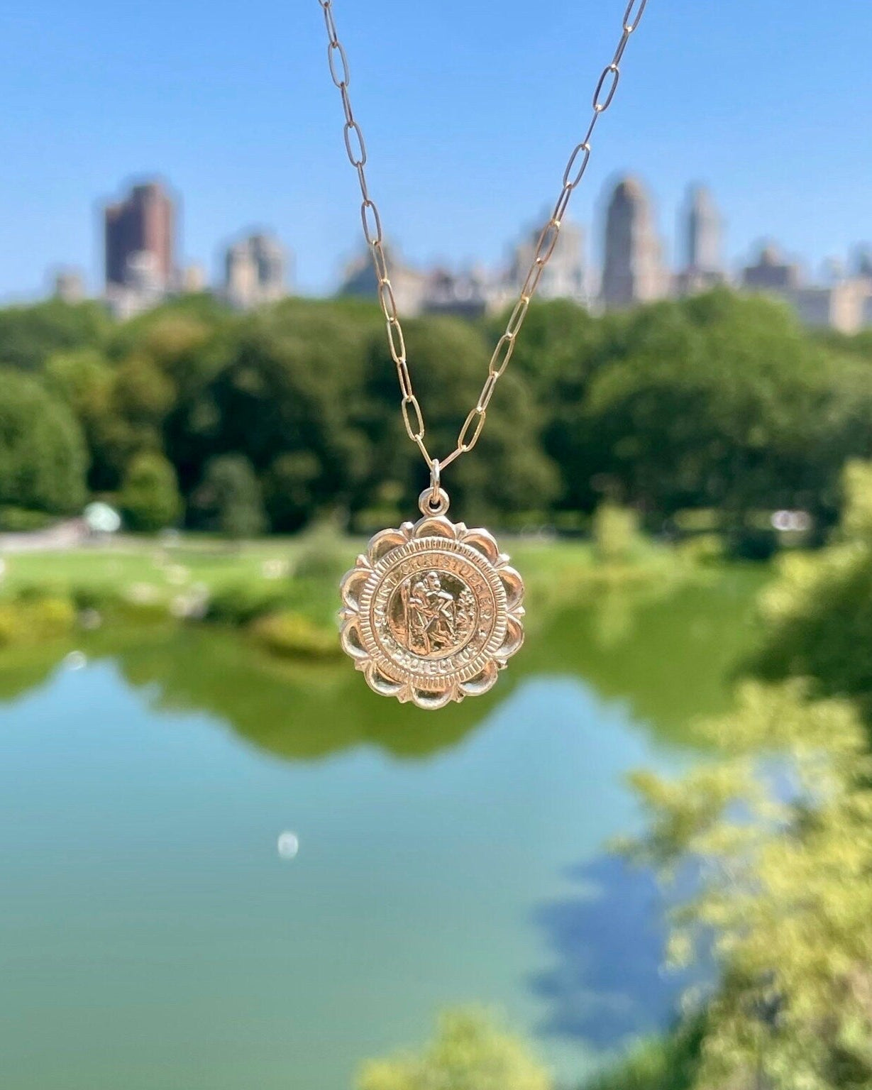 Large Gold Charm Necklace by Hannah May Jewelry