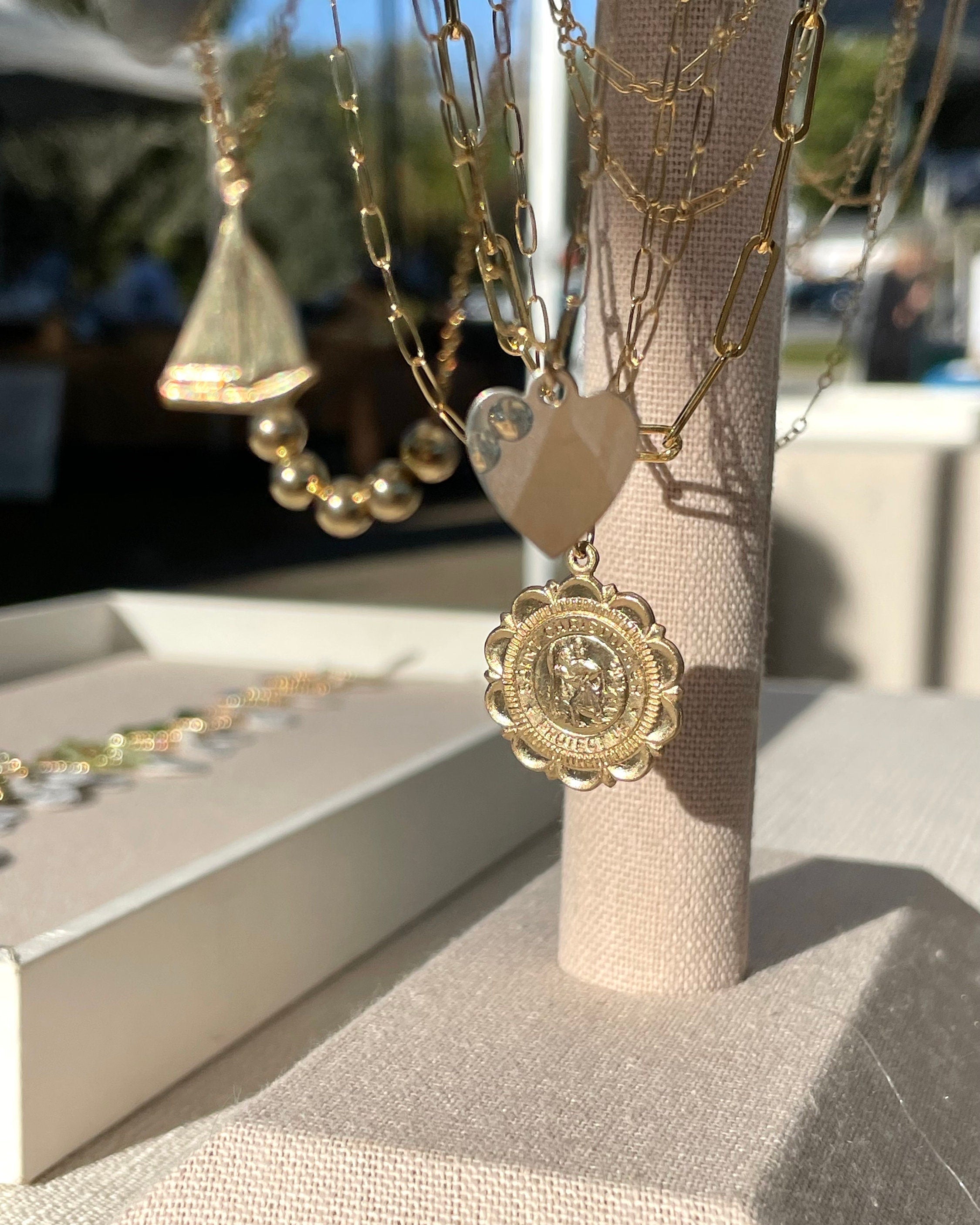 Large Gold Charm Necklace by Hannah May Jewelry