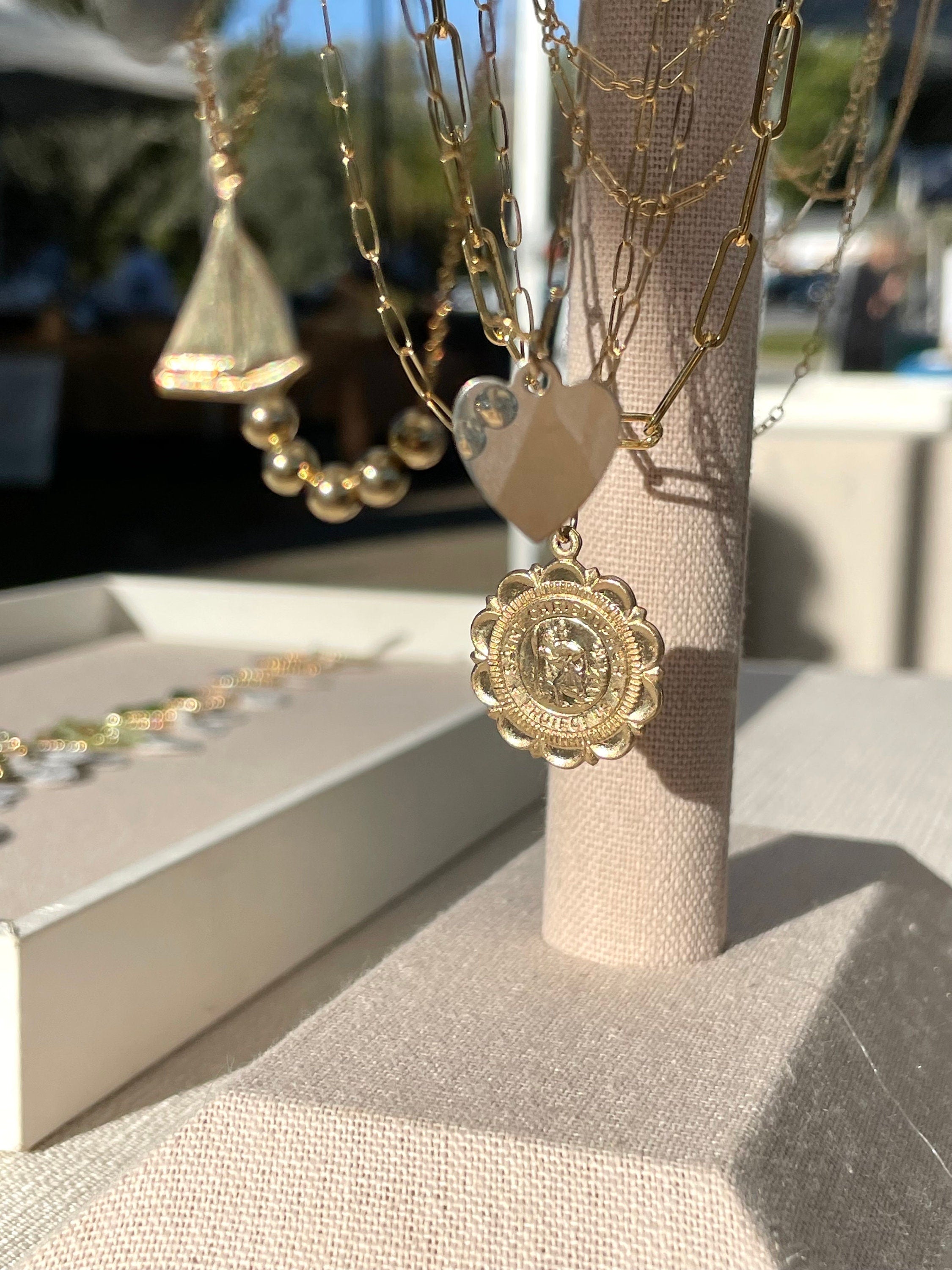 Large Gold Charm Necklace by Hannah May Jewelry