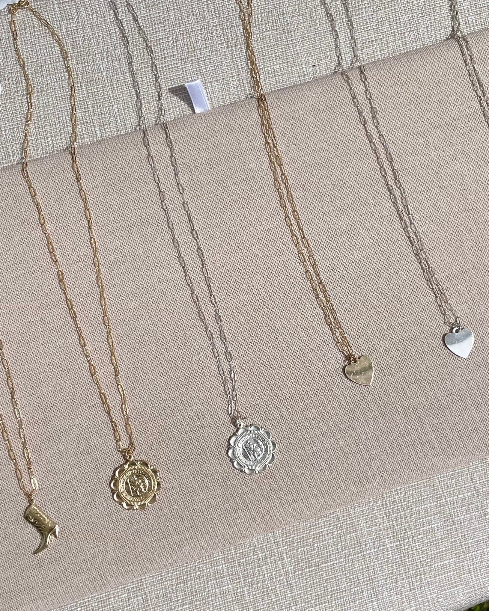 Large Gold Charm Necklace by Hannah May Jewelry