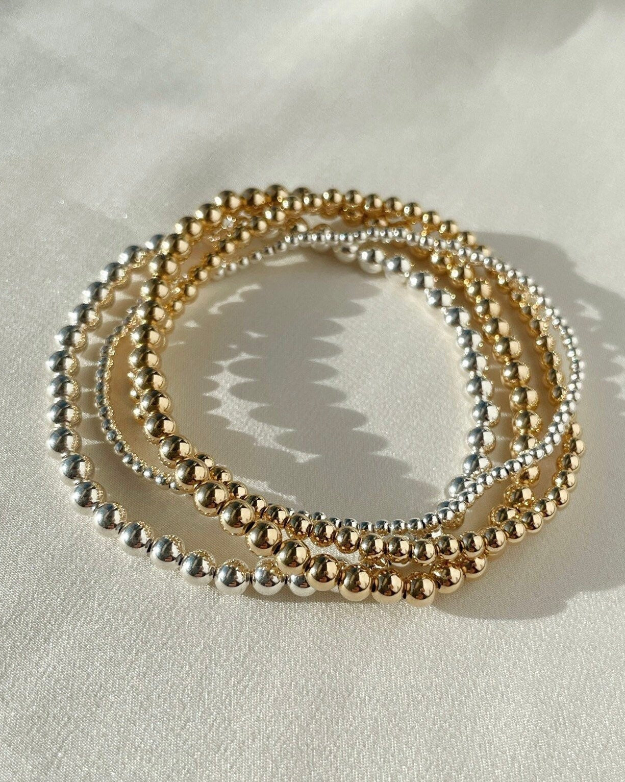 4mm Gold Beaded Bracelet by Hannah May Jewelry