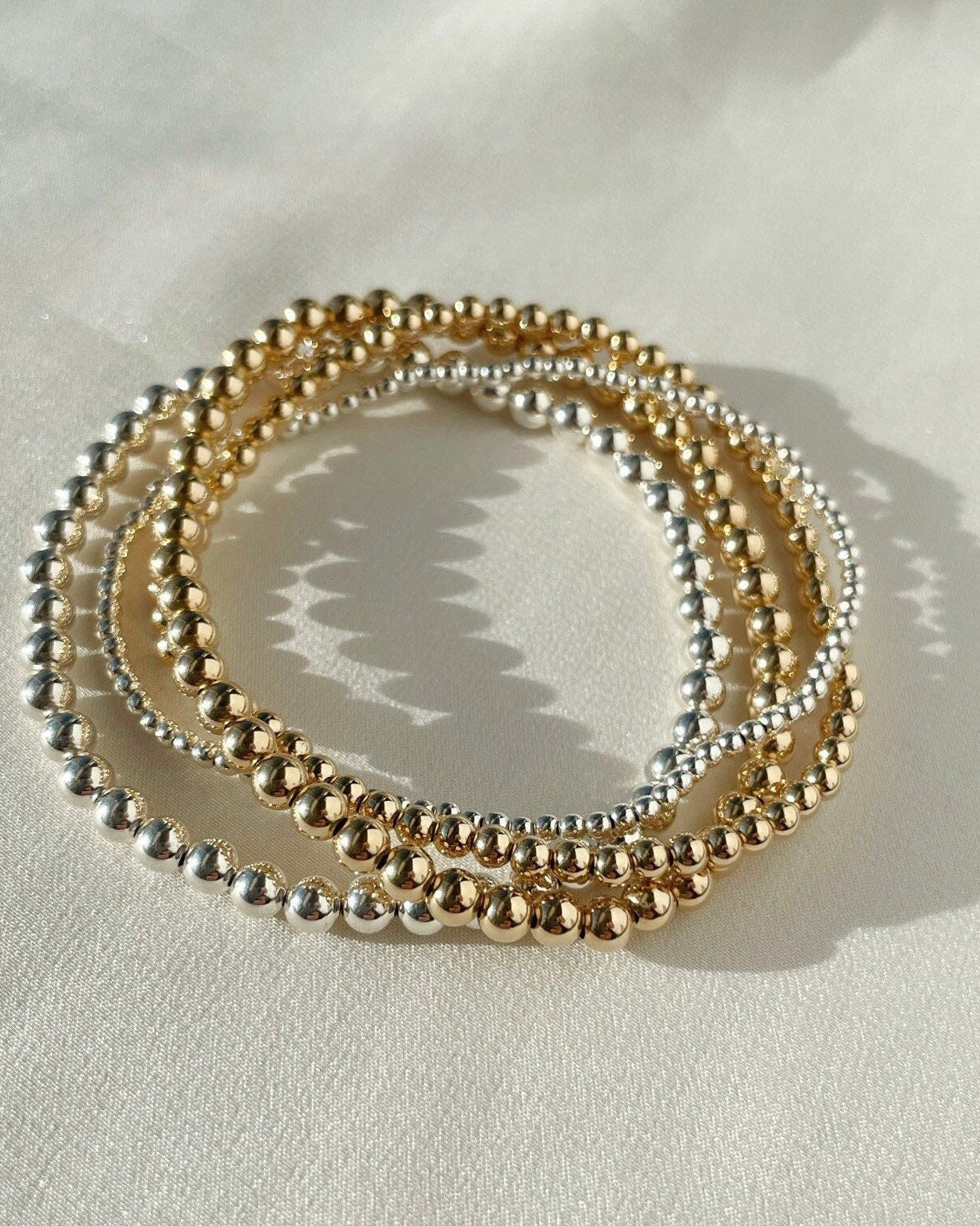 Gold Beaded Bracelet 4mm Hannah May Jewelry