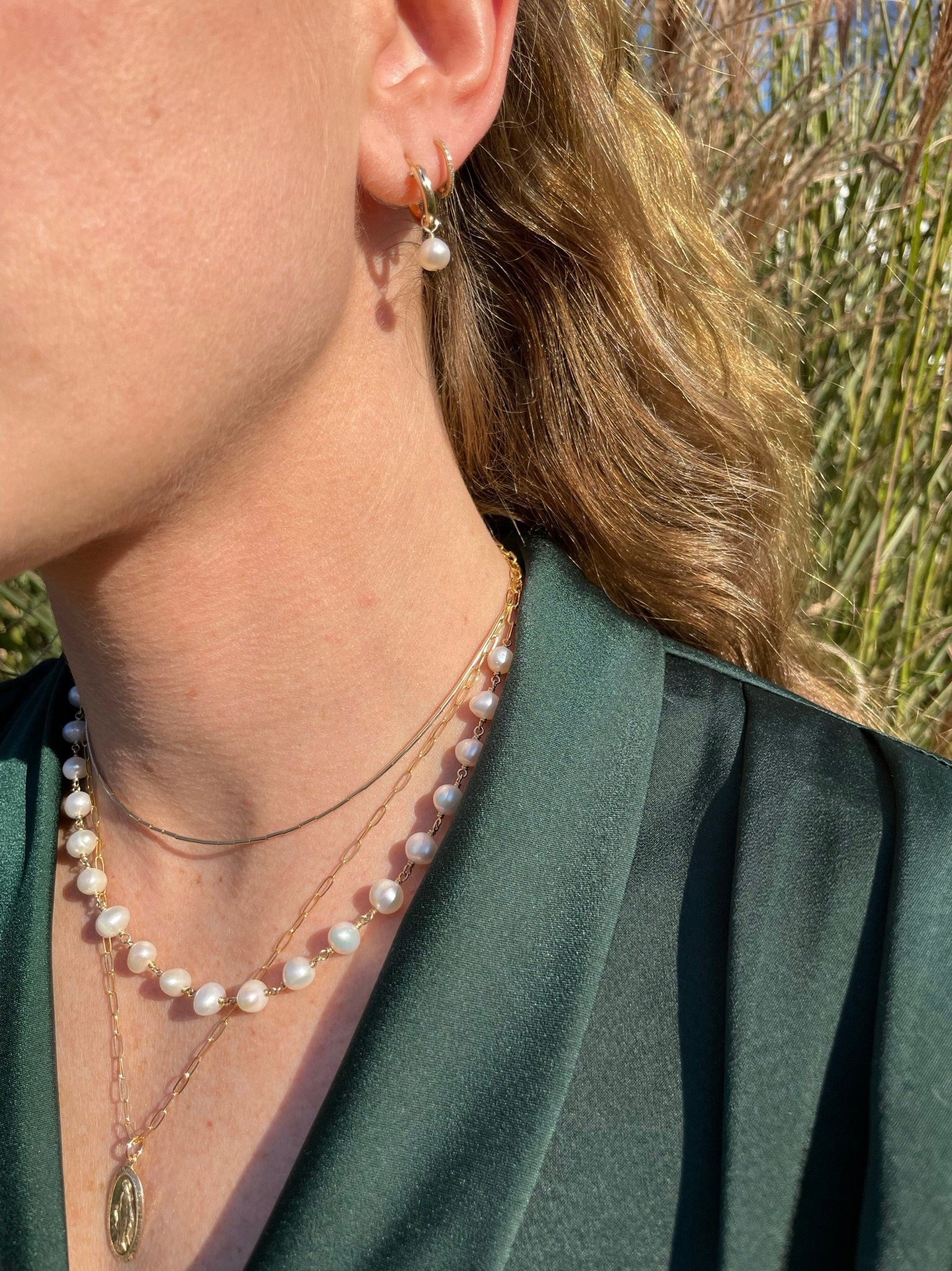 Pearl Chain Link Necklace Hannah May Jewelry