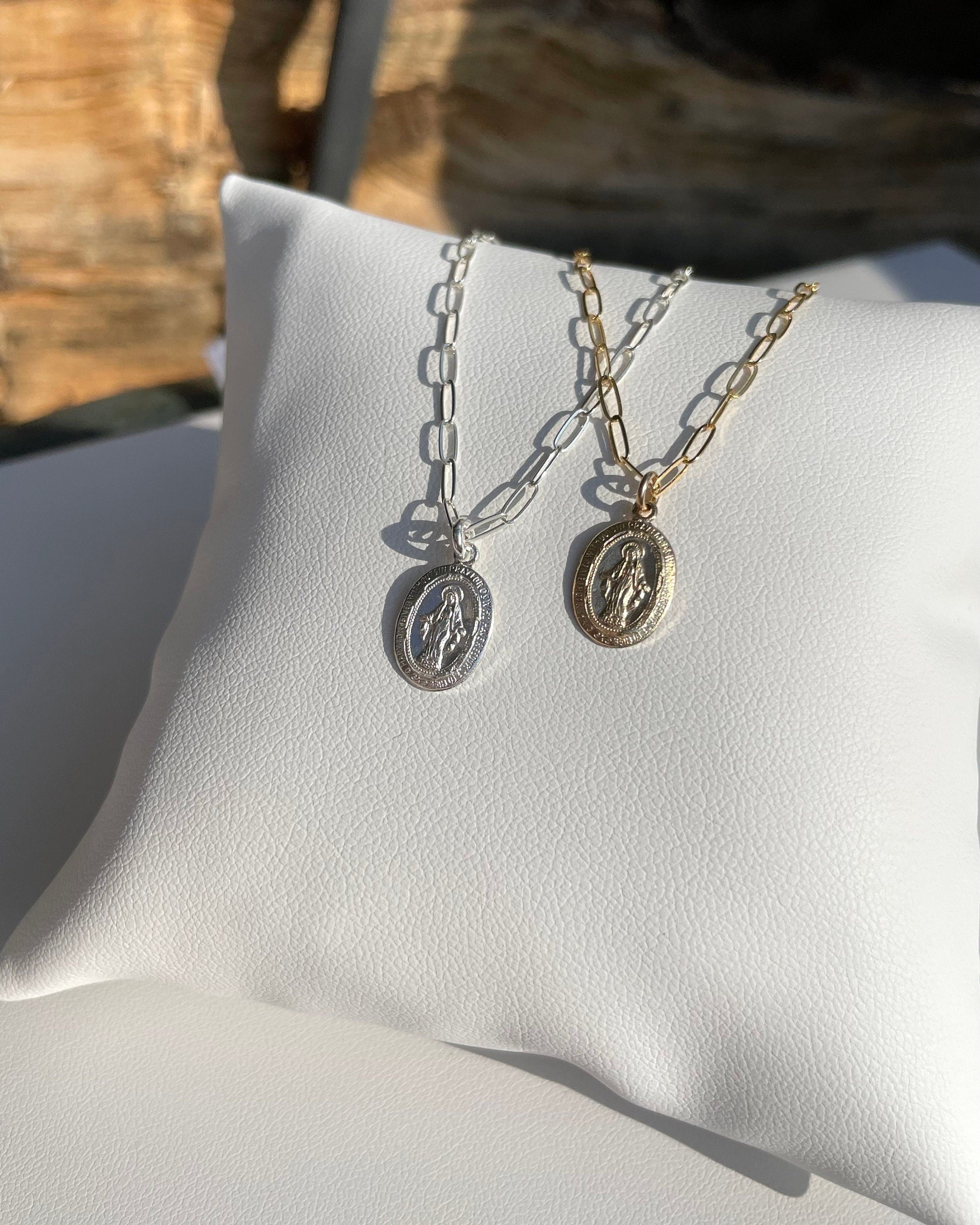 Mini Mother Mary Coin Necklace, Protection Necklace Hannah May Jewelry