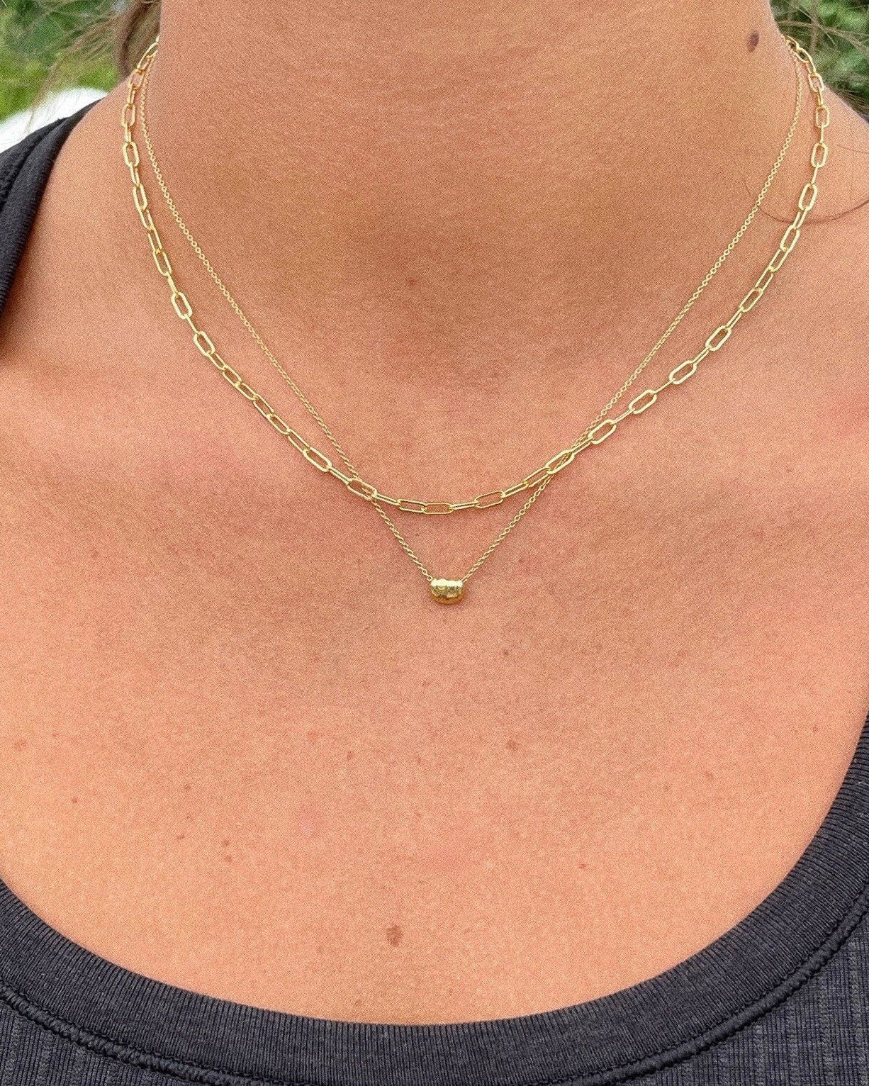 Gold Paperclip Chain Necklace by Hannah May Jewelry