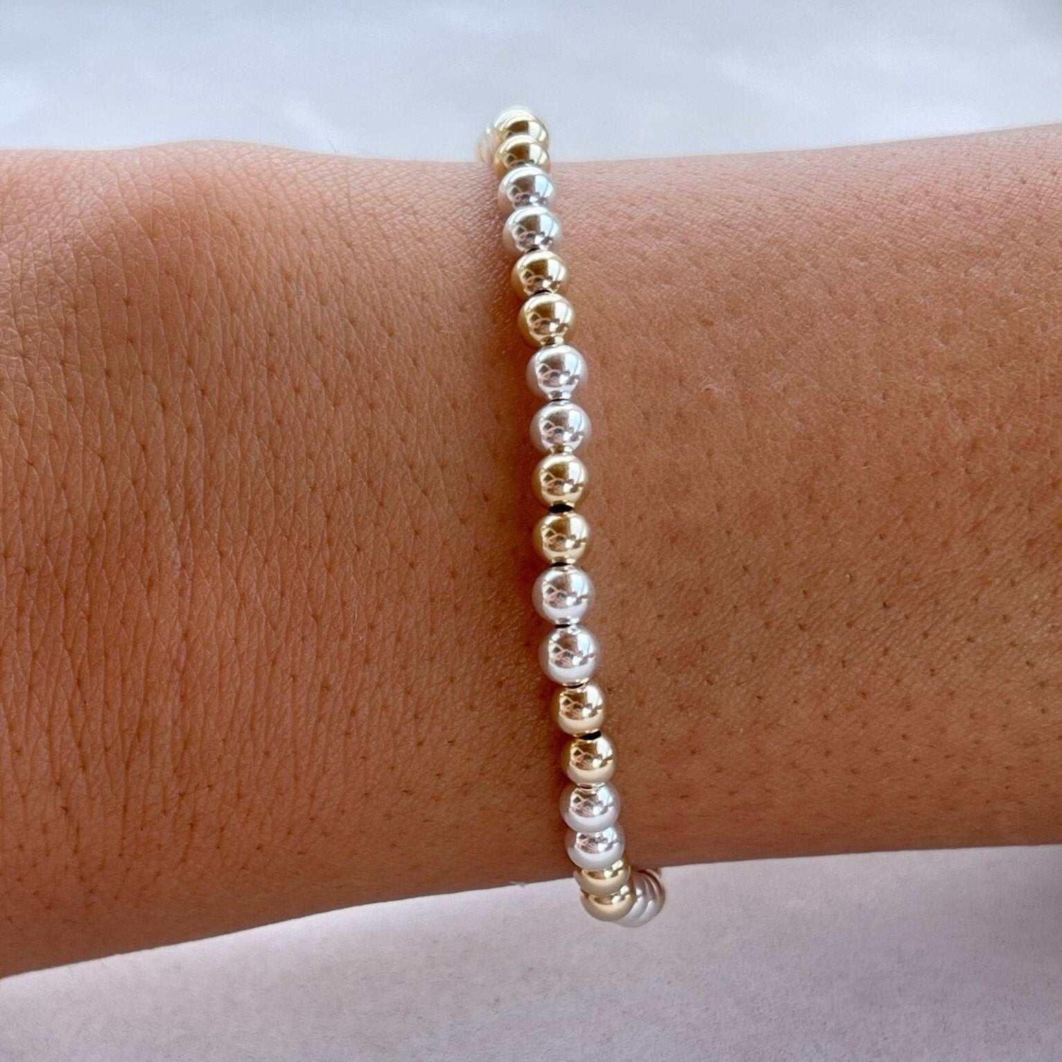 Mixed Metal Beaded Bracelet by Hannah May Jewelry